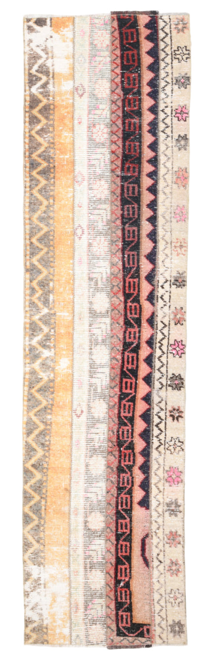 Set of patterned fabric strips with tribal designs.