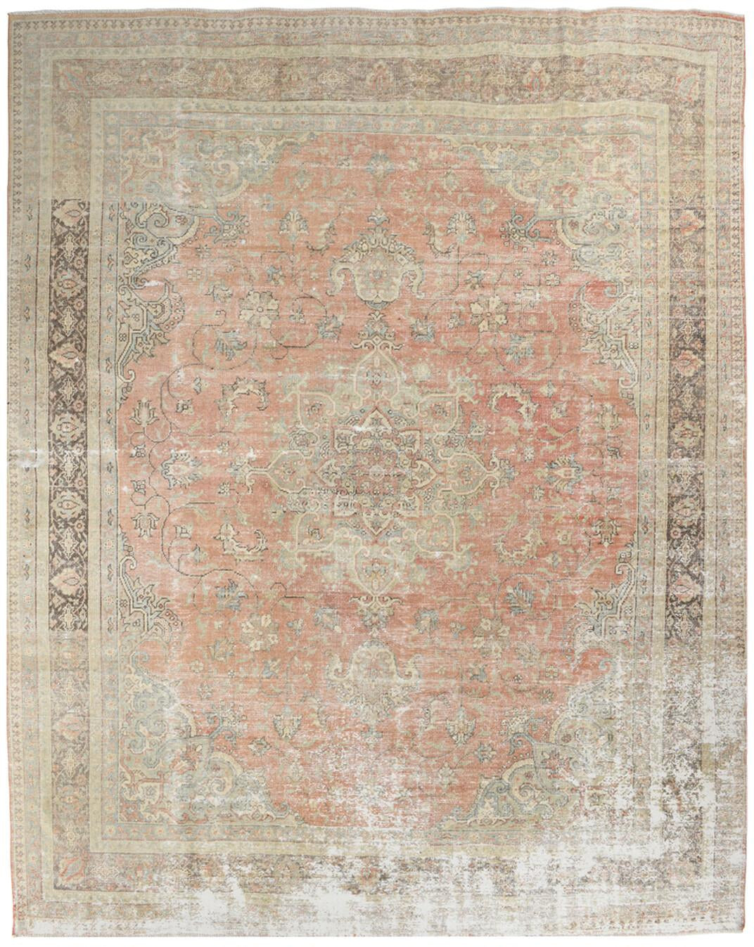 Decorative rug with intricate pattern on a plain background