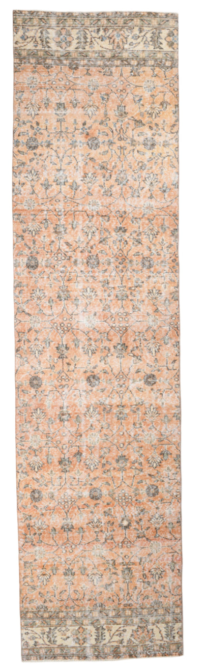 Long rectangular rug with a pattern on a plain background