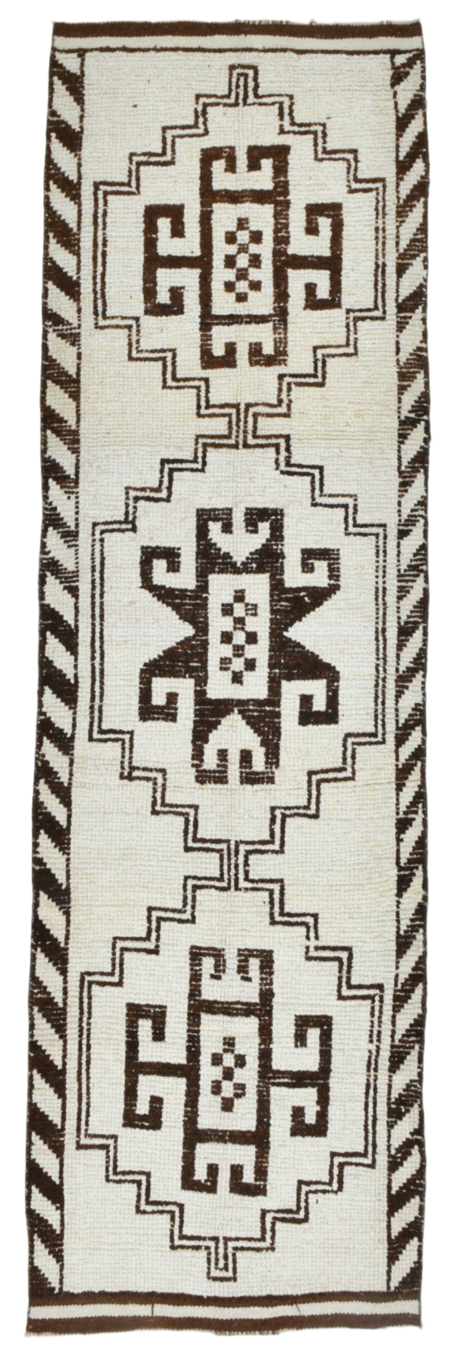 Textile with geometric pattern on a white background