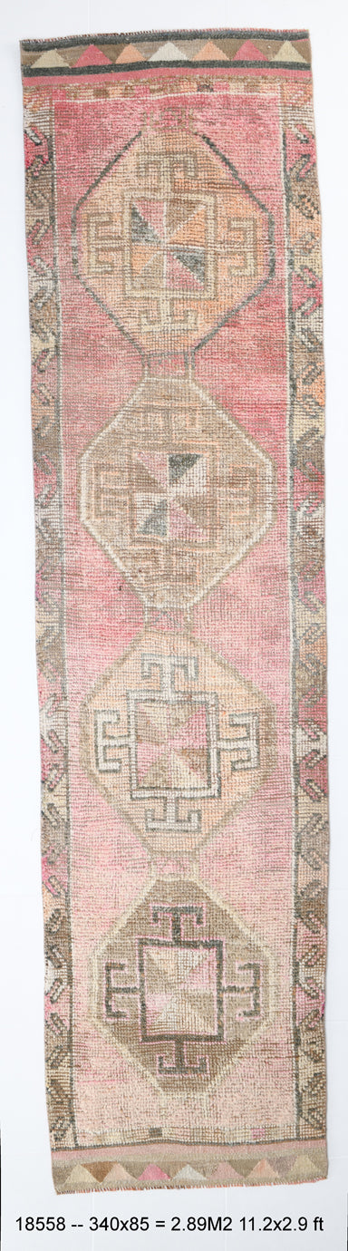 Vintage Herki Runner Rug 2'9" x 11'2" ft