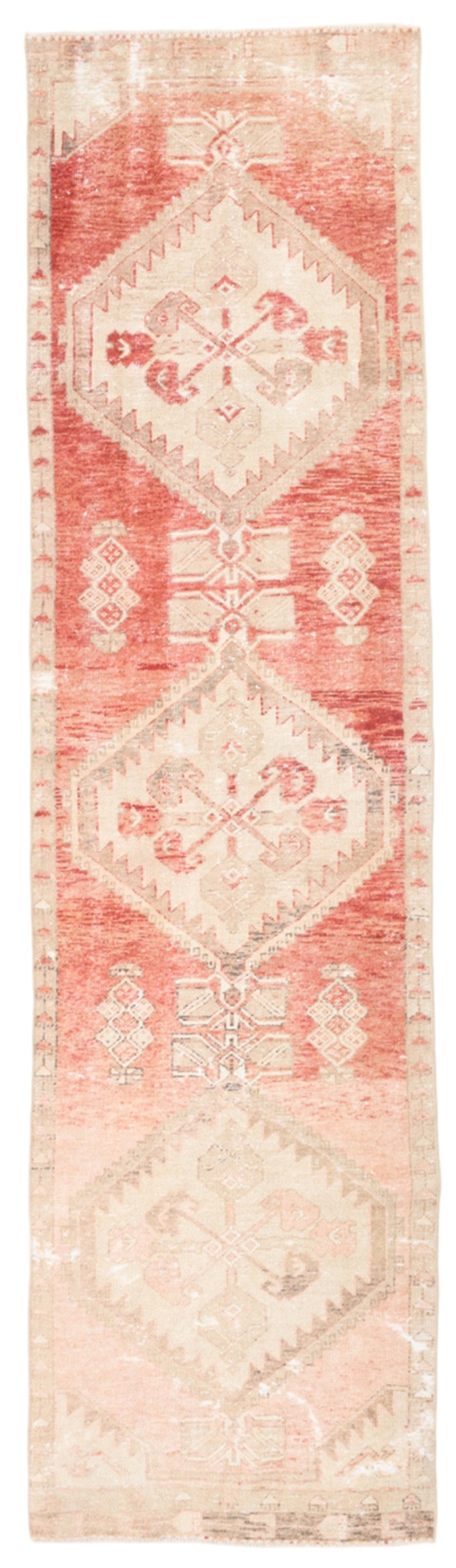 Decorative rug with geometric pattern on a white background