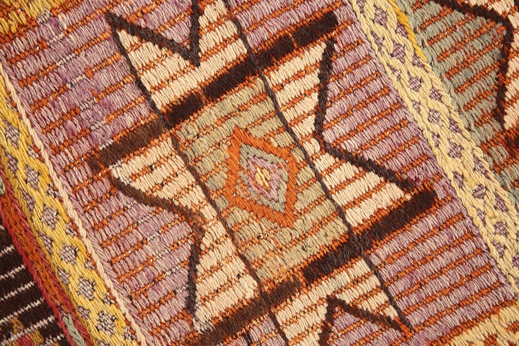Vintage Turkish Kilim Anatolian, Small 3'1" x 4'1" ft Orange Red