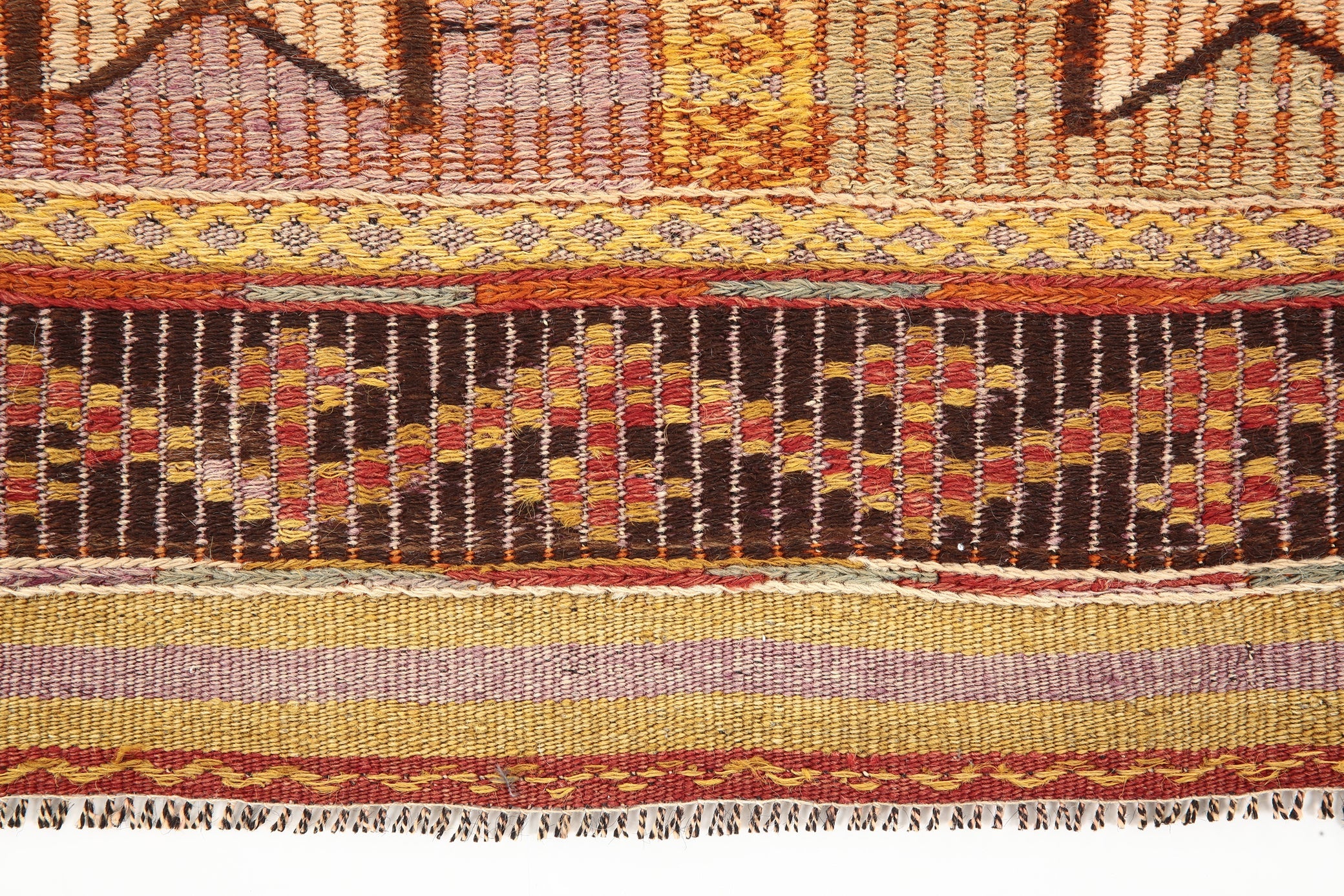 Vintage Turkish Kilim Anatolian, Small 3'1" x 4'1" ft Orange Red