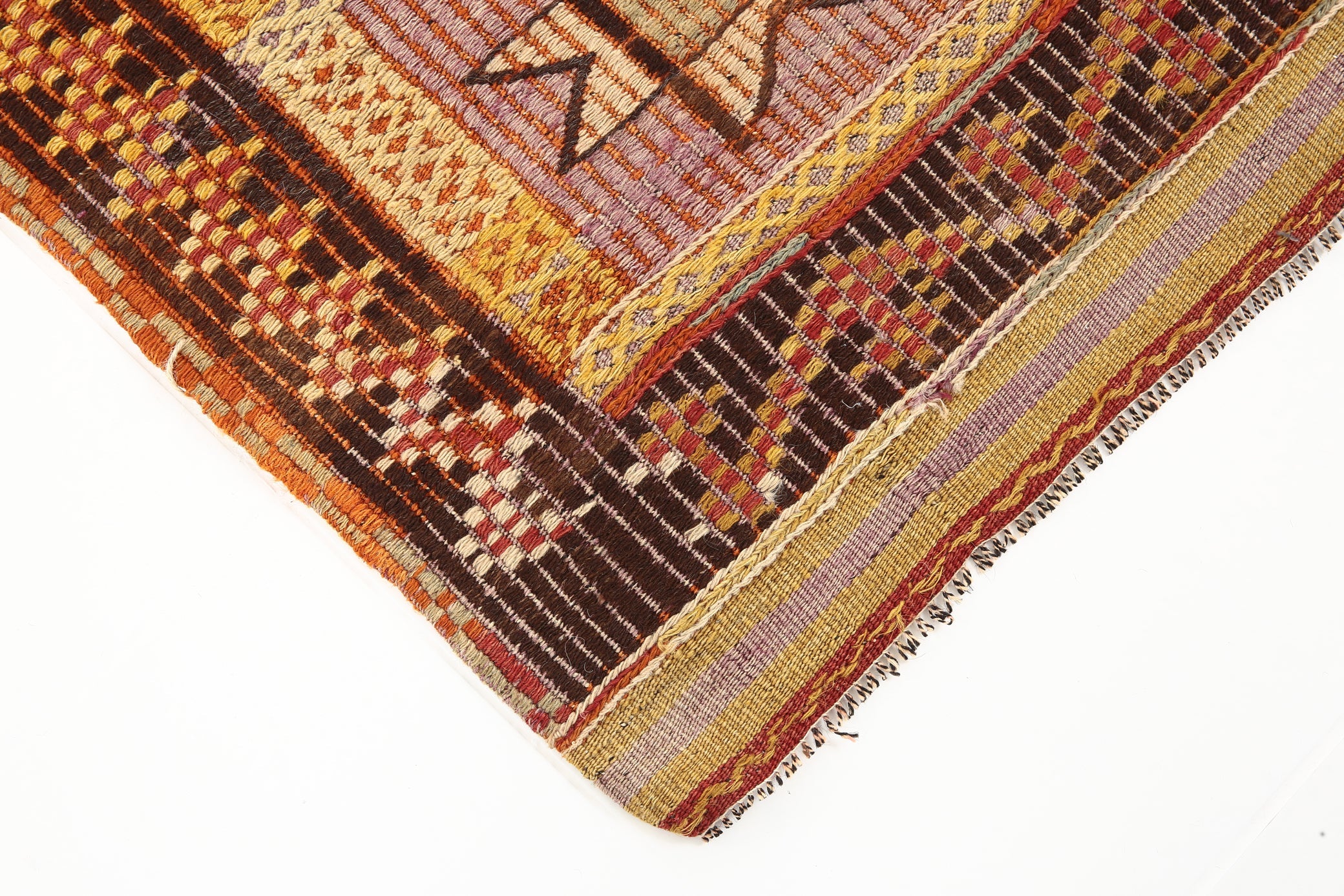 Vintage Turkish Kilim Anatolian, Small 3'1" x 4'1" ft Orange Red