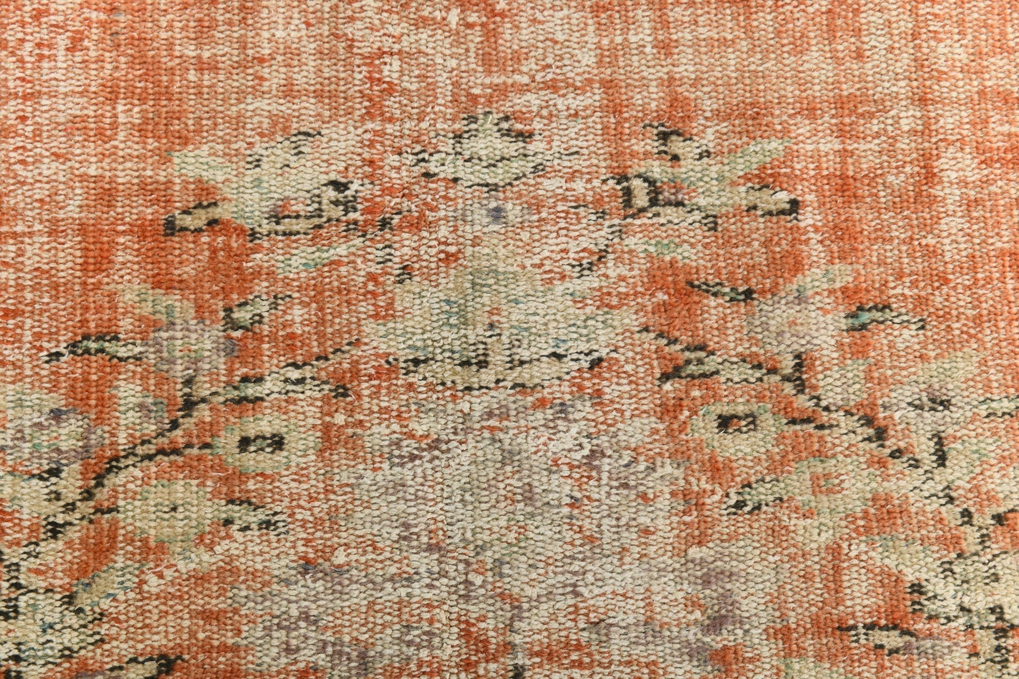 5’10’’ x 9’4’’ Turkish Vintage Rug Orange Beige