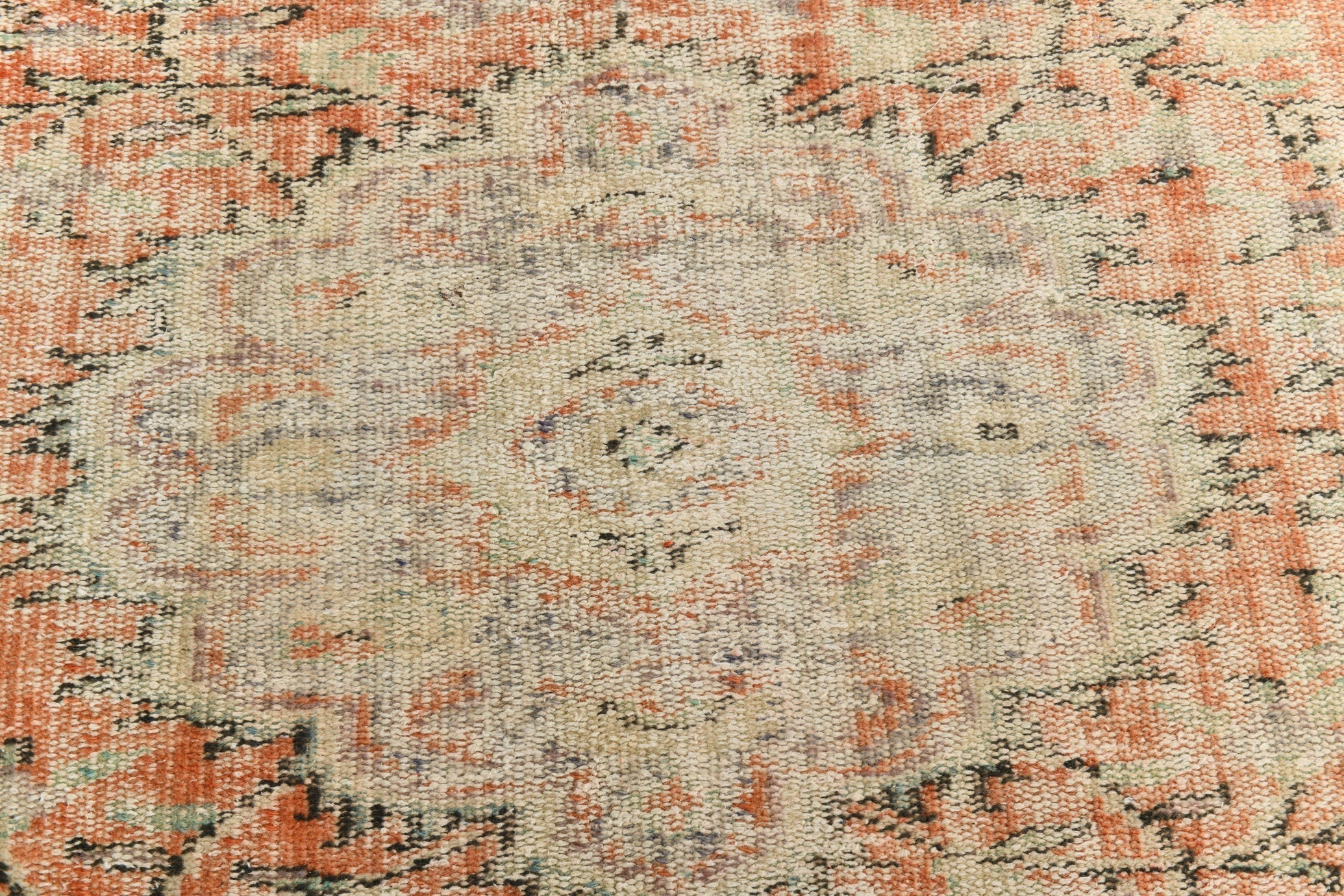 5’10’’ x 9’4’’ Turkish Vintage Rug Orange Beige