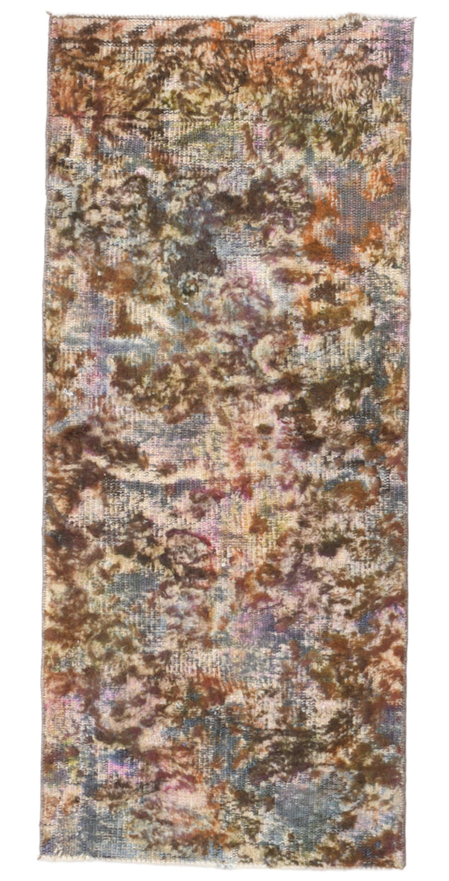 Multicolored patterned rug with dimensions displayed