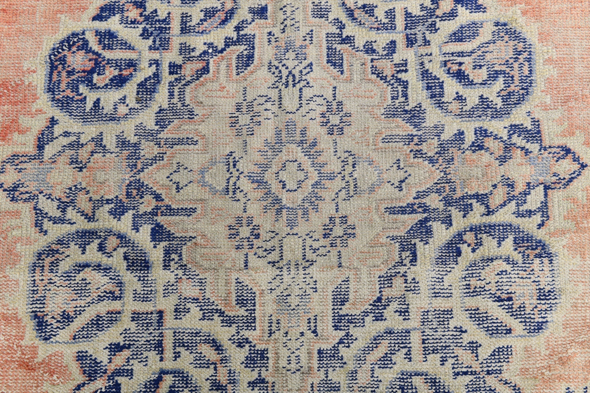 8’4’’ x 11’11’’ Turkish Vintage Rug Light Blue Beige Dark blue
