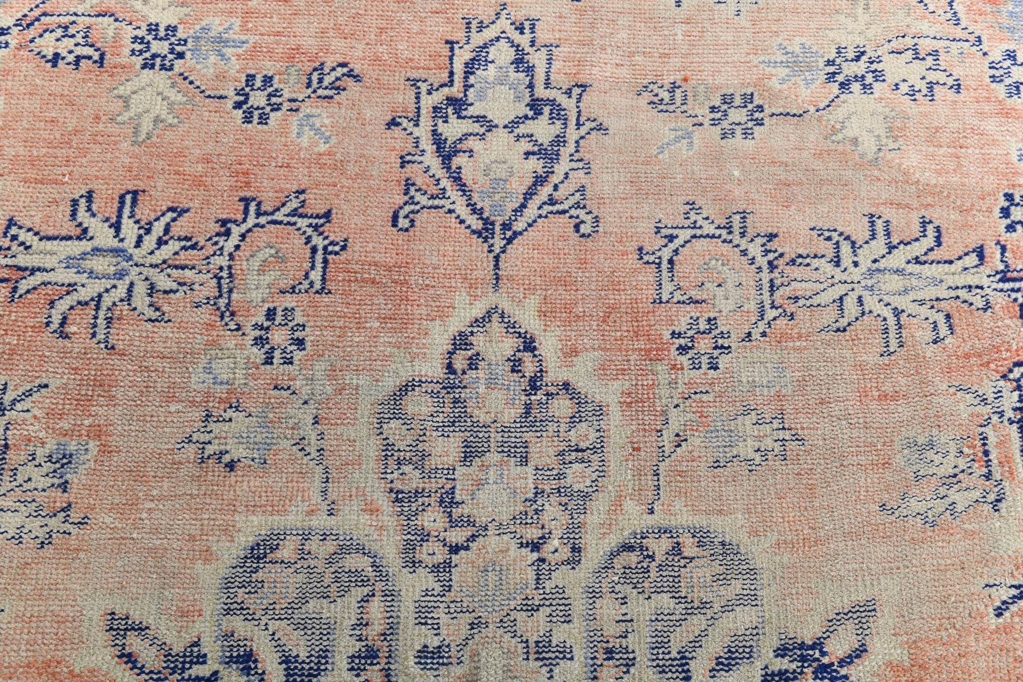 8’4’’ x 11’11’’ Turkish Vintage Rug Light Blue Beige Dark blue