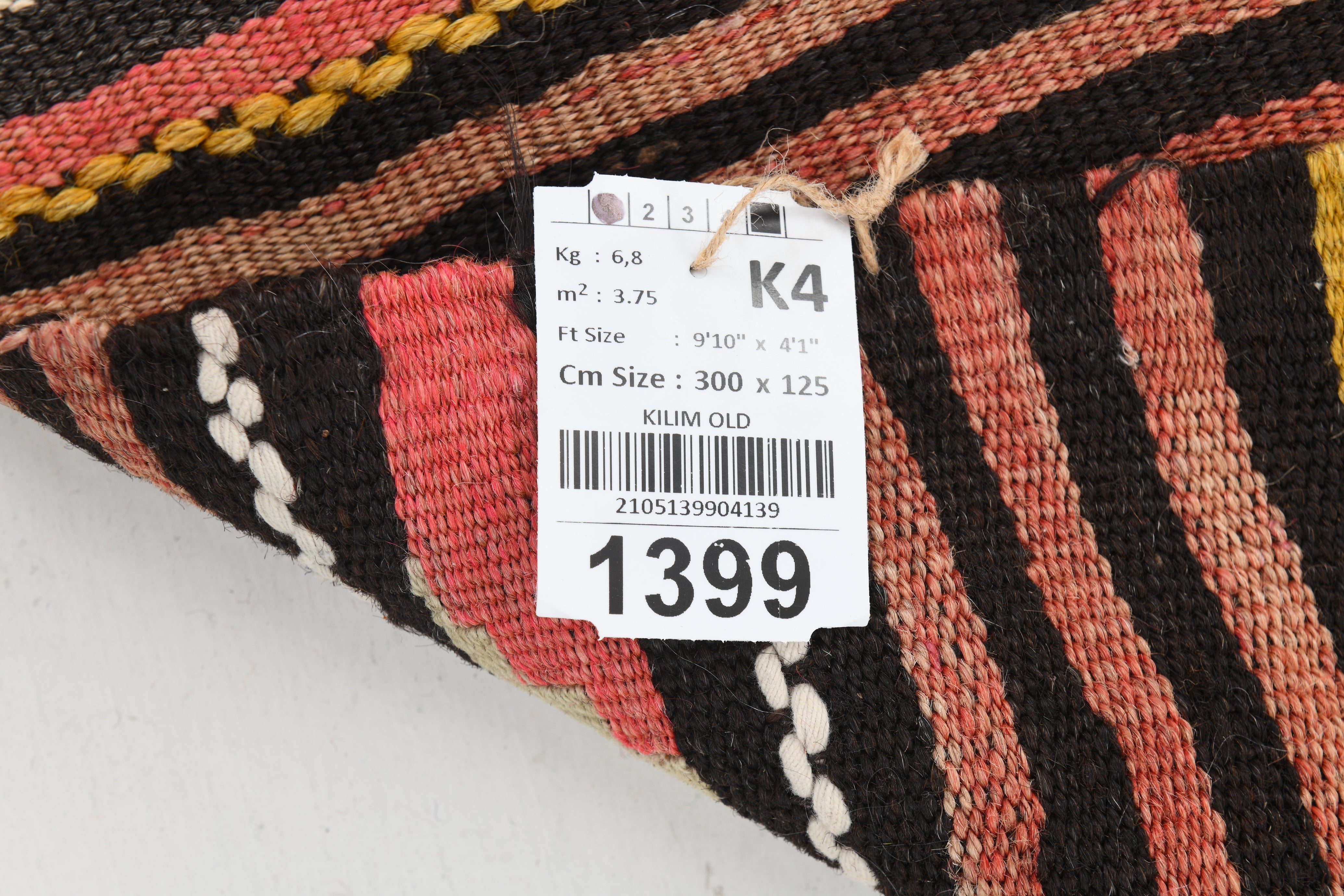 Vintage Kilim Anatolian 4'1" x 9'10" ft