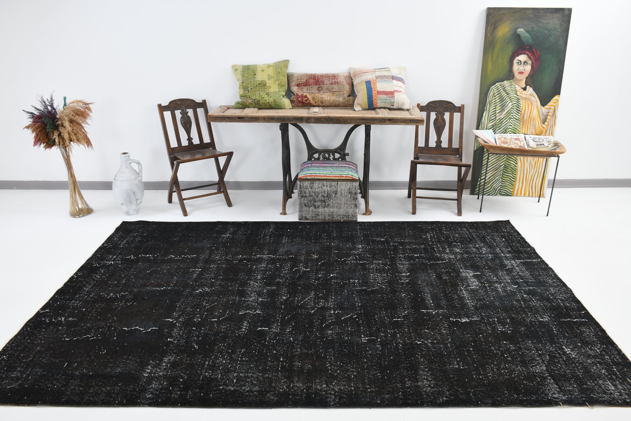 Turkish Vintage Rug  6'1" x 9'12" ft