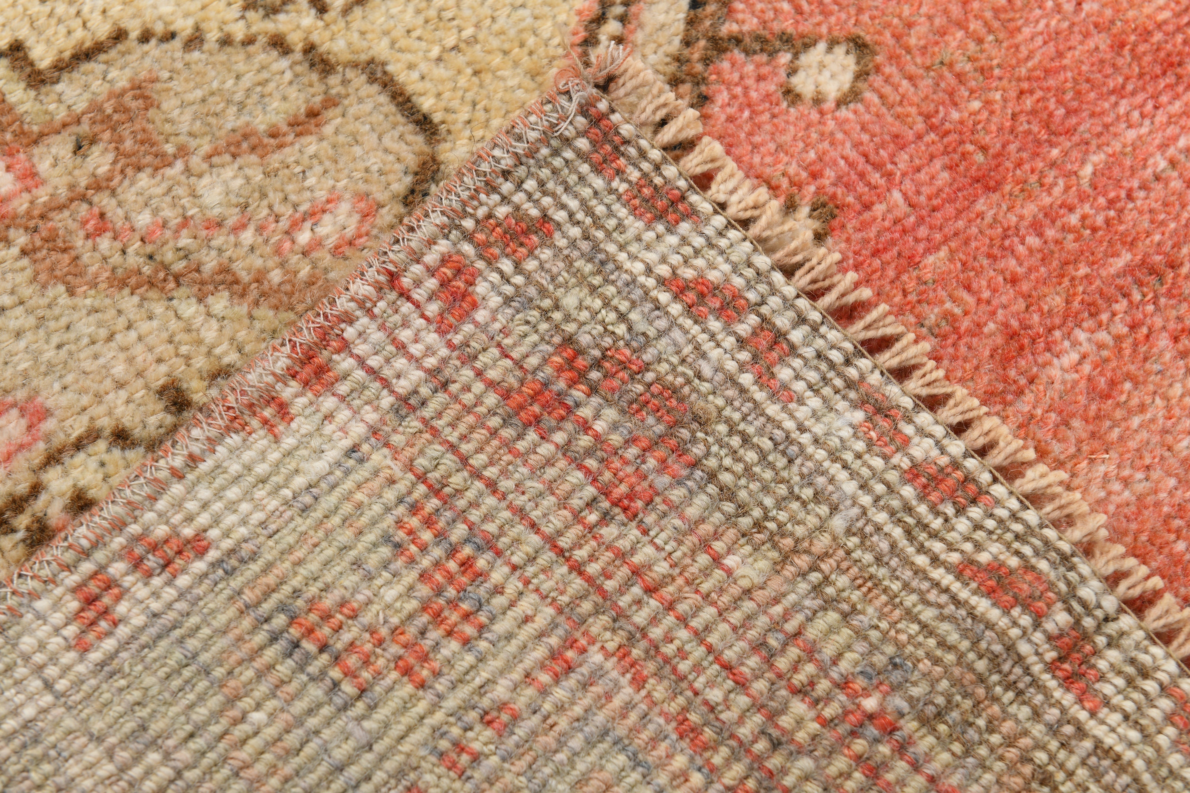 Semi Antiuqe Rug - Turkish Vintage Rug,Beige/Brown,  4'7" x 7'6" ft