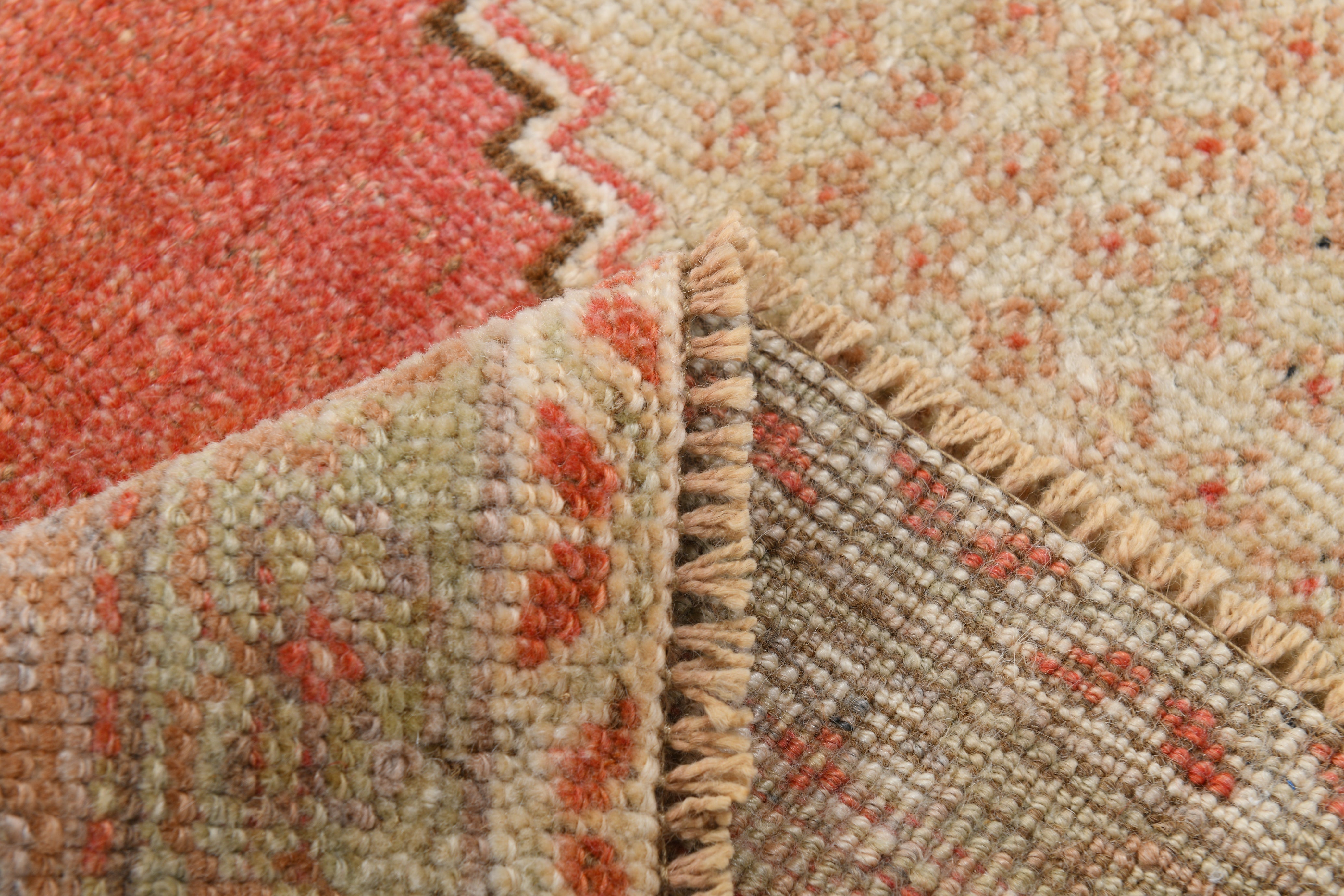 Semi Antiuqe Rug - Turkish Vintage Rug,Beige/Brown,  4'7" x 7'6" ft
