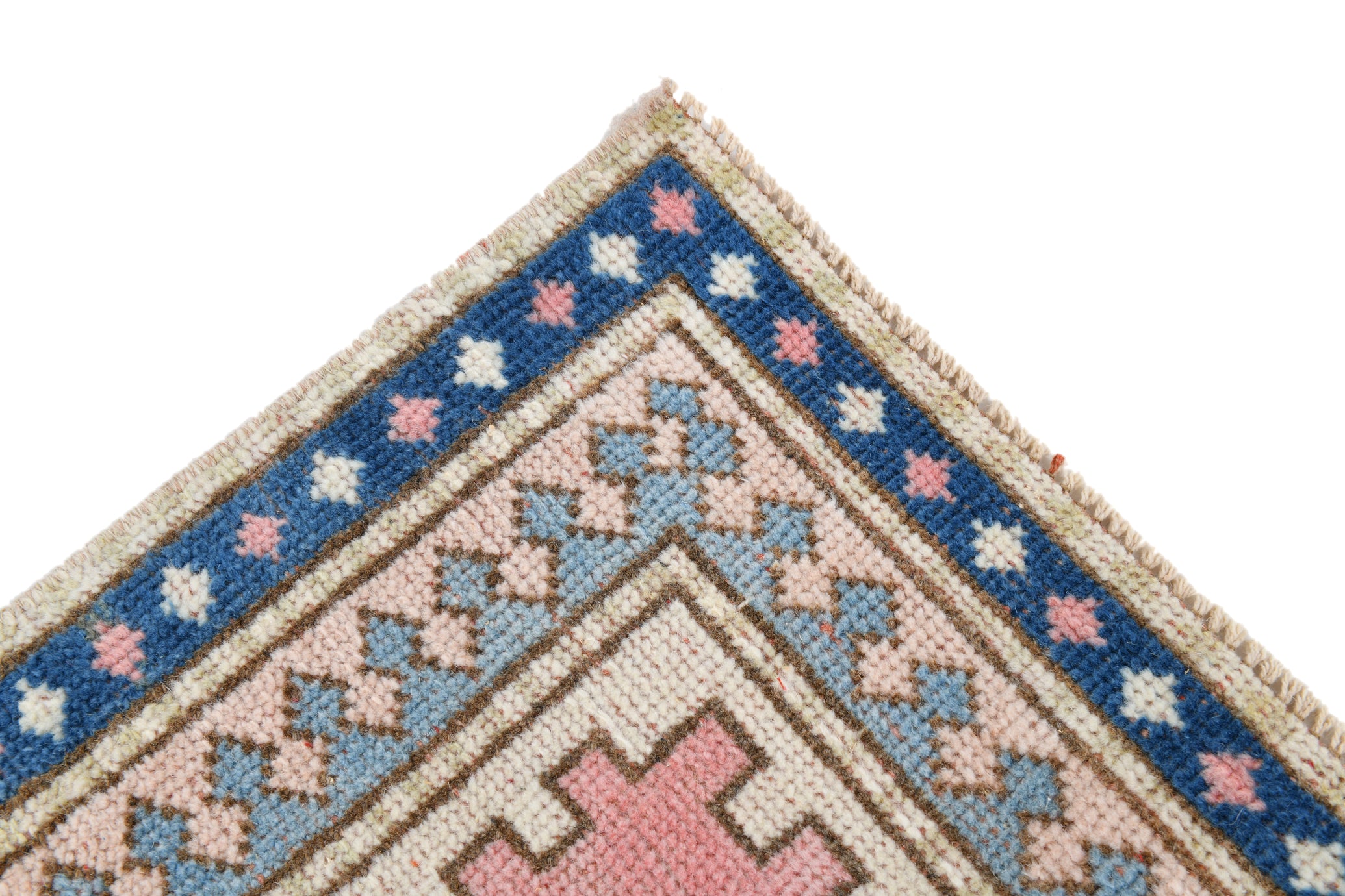 Vintage Premium Semi-Antique Rug, Peach Navy, 6'8" x 10'11" ft
