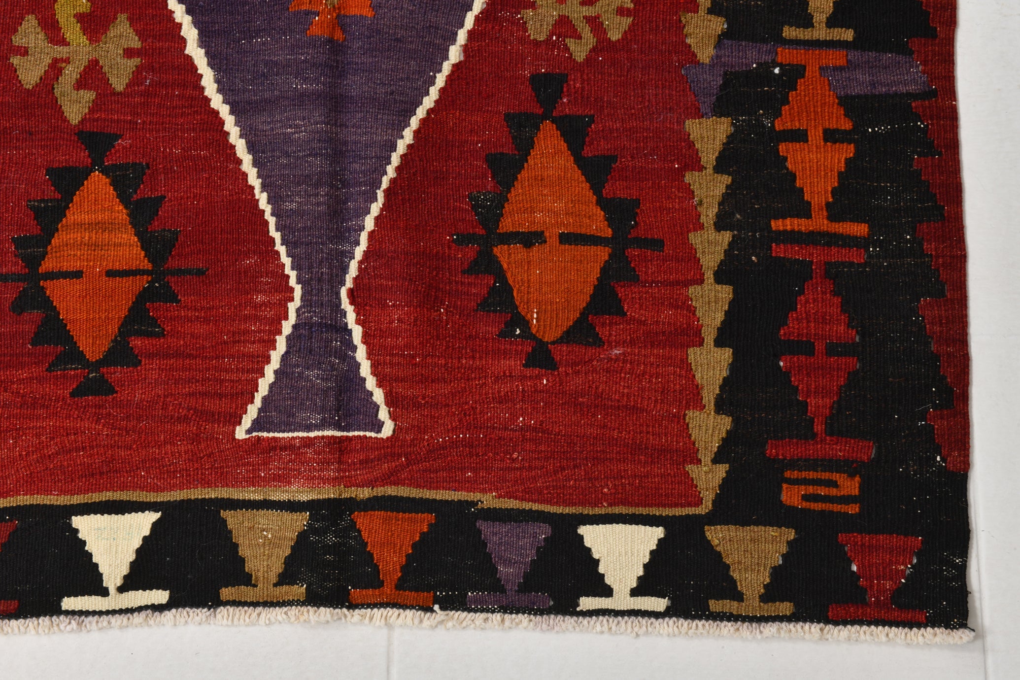 Vintage Anatolian Traditional Turkish Kilim , Small 2'11" x 4'9" ft