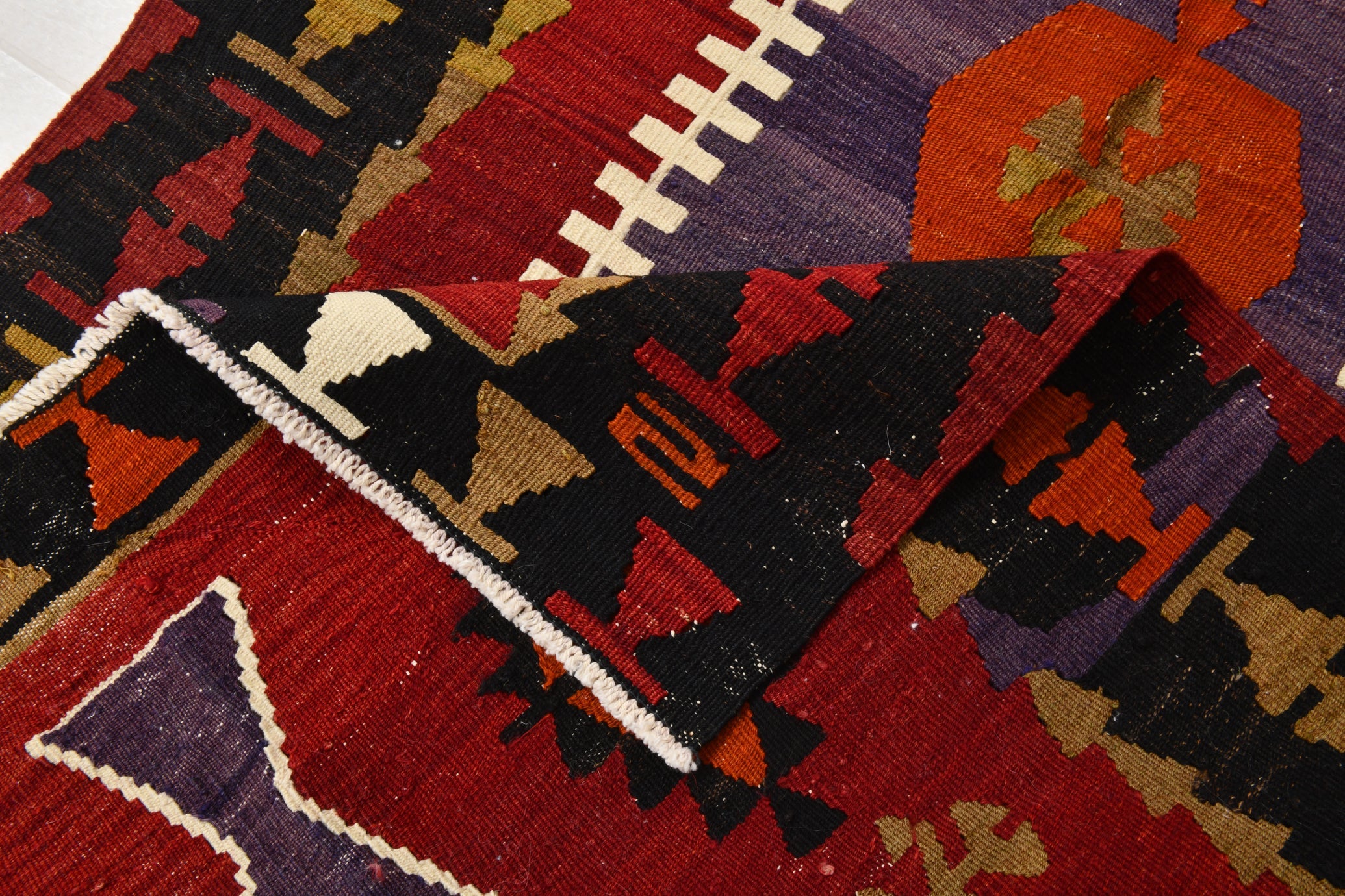 Vintage Anatolian Traditional Turkish Kilim , Small 2'11" x 4'9" ft
