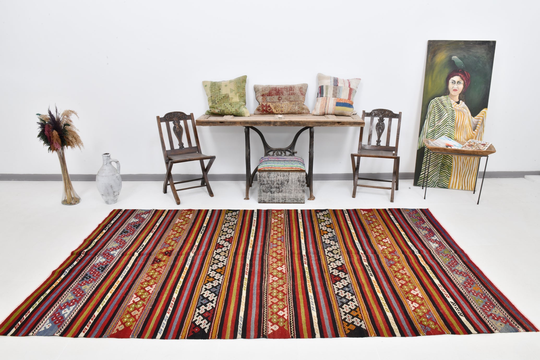 Vintage Herki Runner Rug 2'5" x 12'1" ft