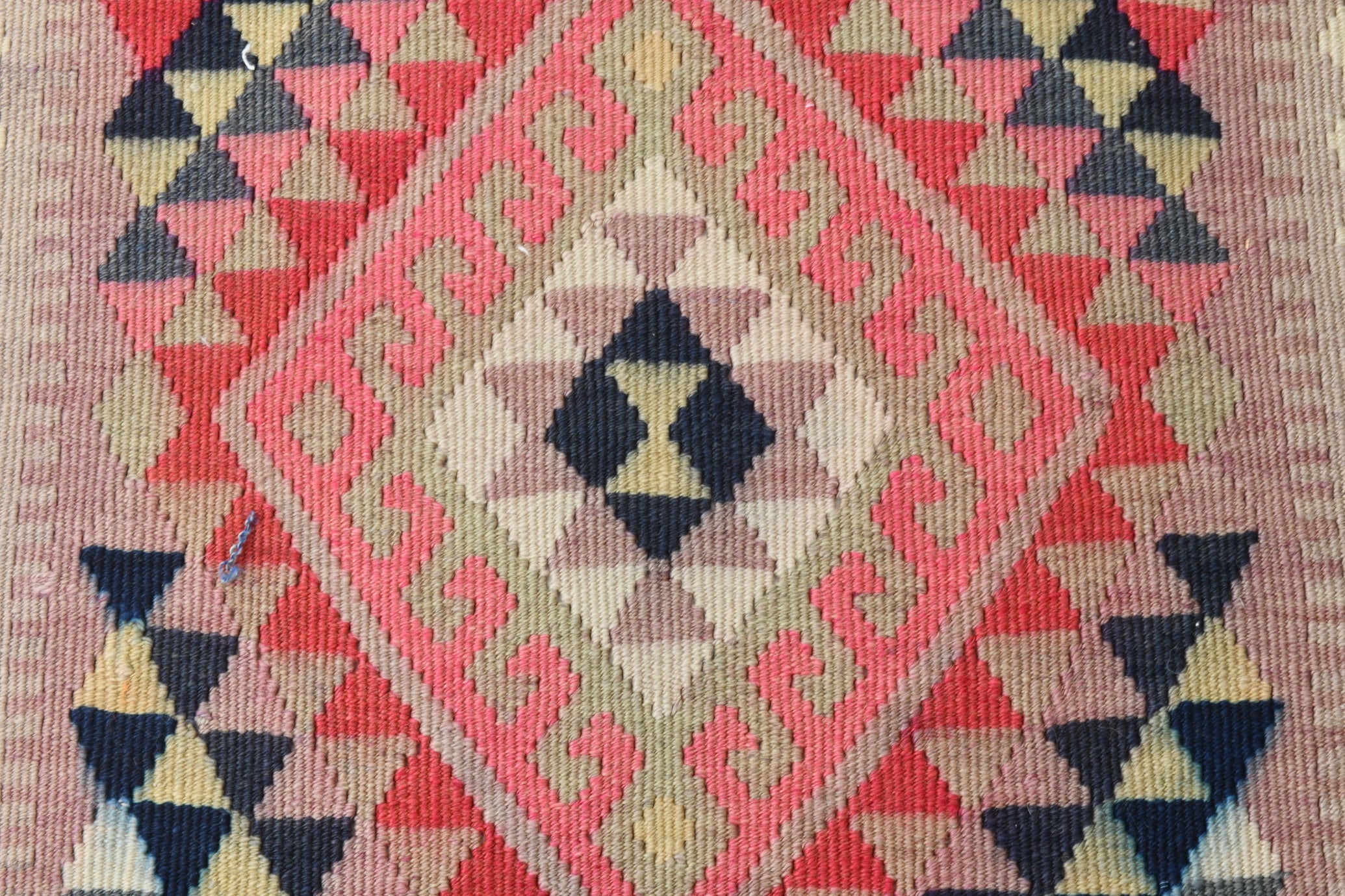 Vintage Kilim Runner Geometric Anatolian Kilim 2'9" x 12'9" ft