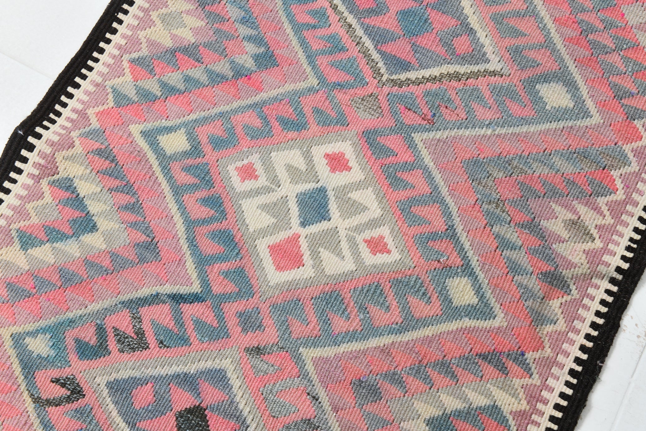 Vintage Anatolian Kilim Runner, Geometric, 2'9" x 12'6" ft