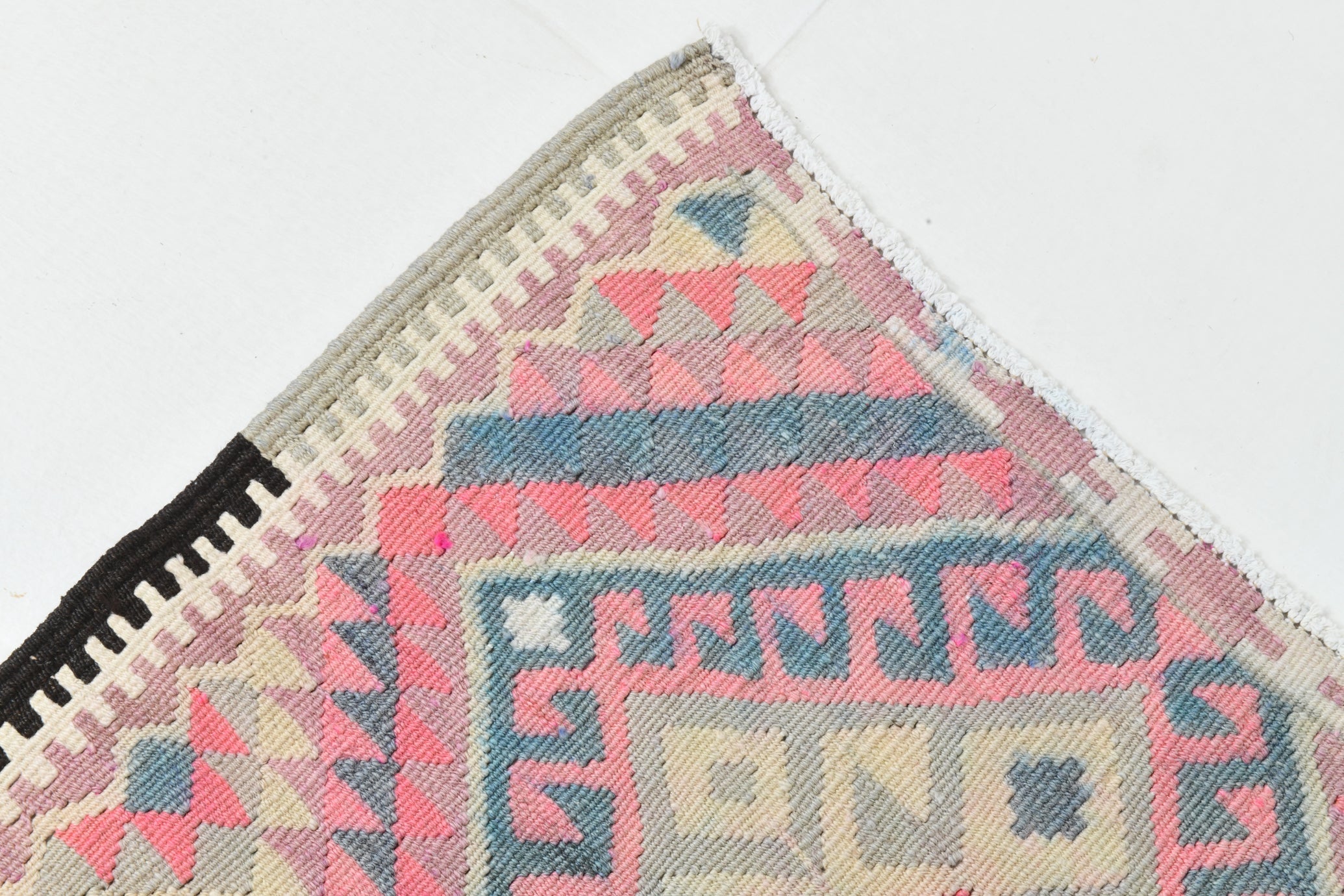 Vintage Anatolian Kilim Runner, Geometric, 2'9" x 12'6" ft