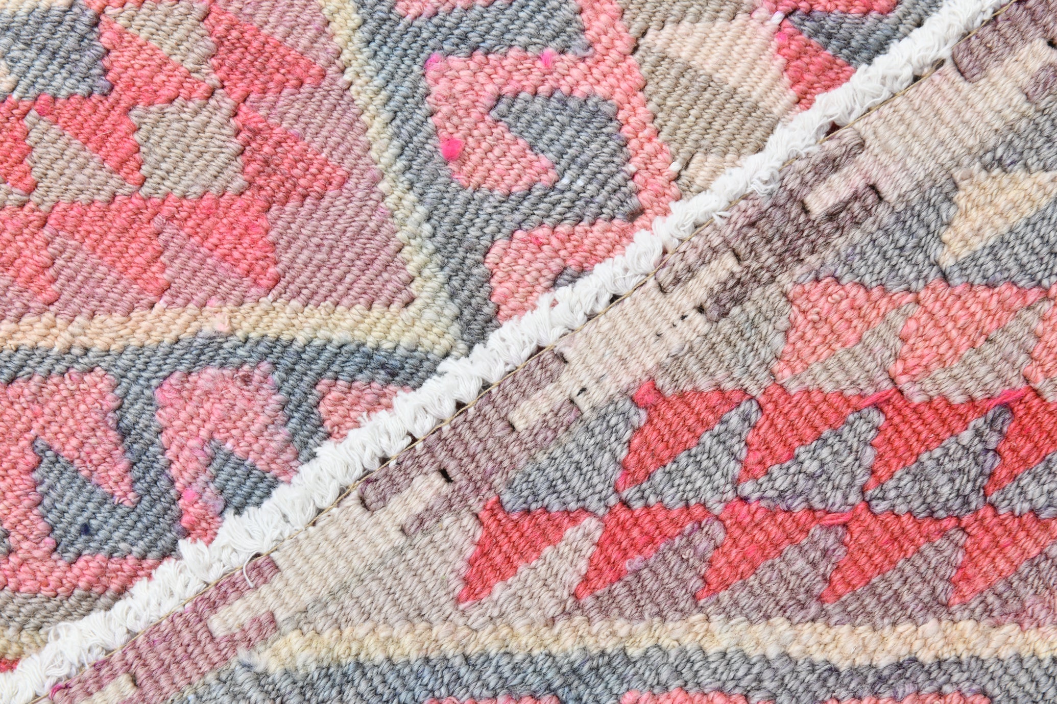 Vintage Anatolian Kilim Runner, Geometric, 2'9" x 12'6" ft