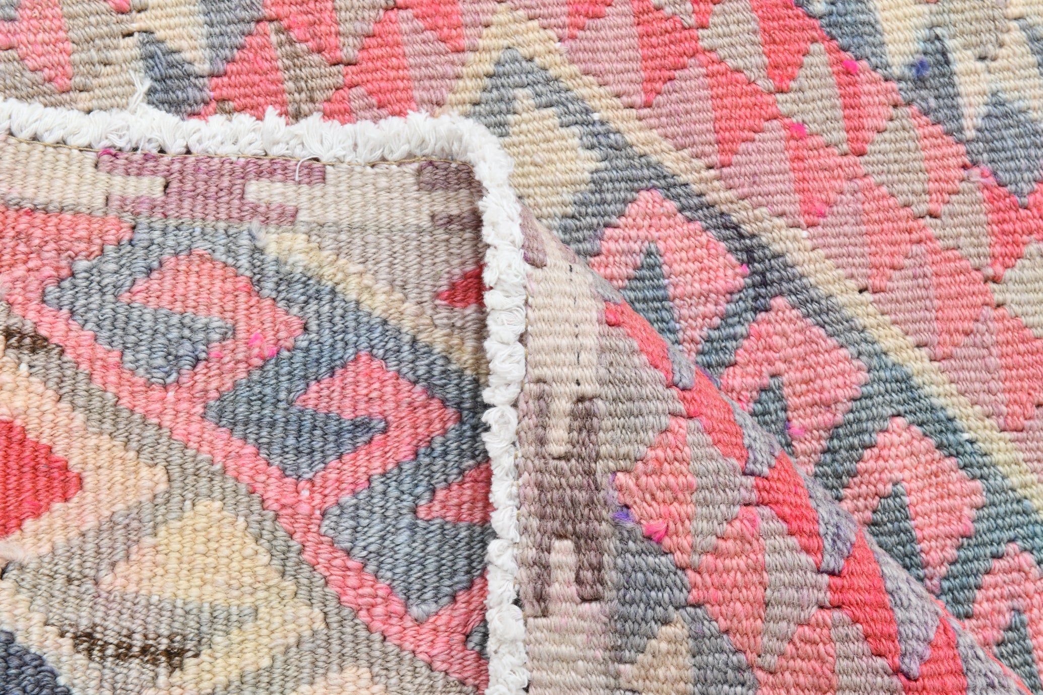 Vintage Anatolian Kilim Runner, Geometric, 2'9" x 12'6" ft