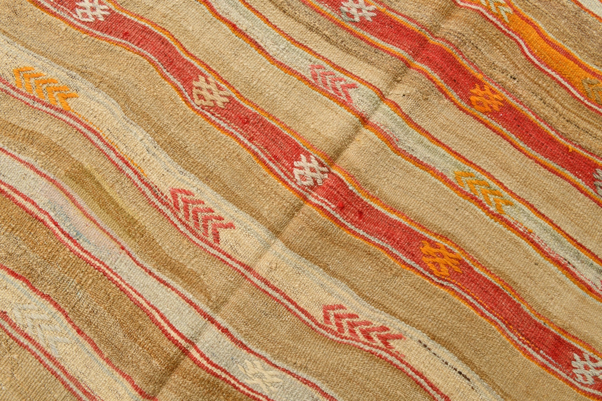 Vintage Tukish Kilim Anatolian Red Brown 5'1" x 6'7" ft