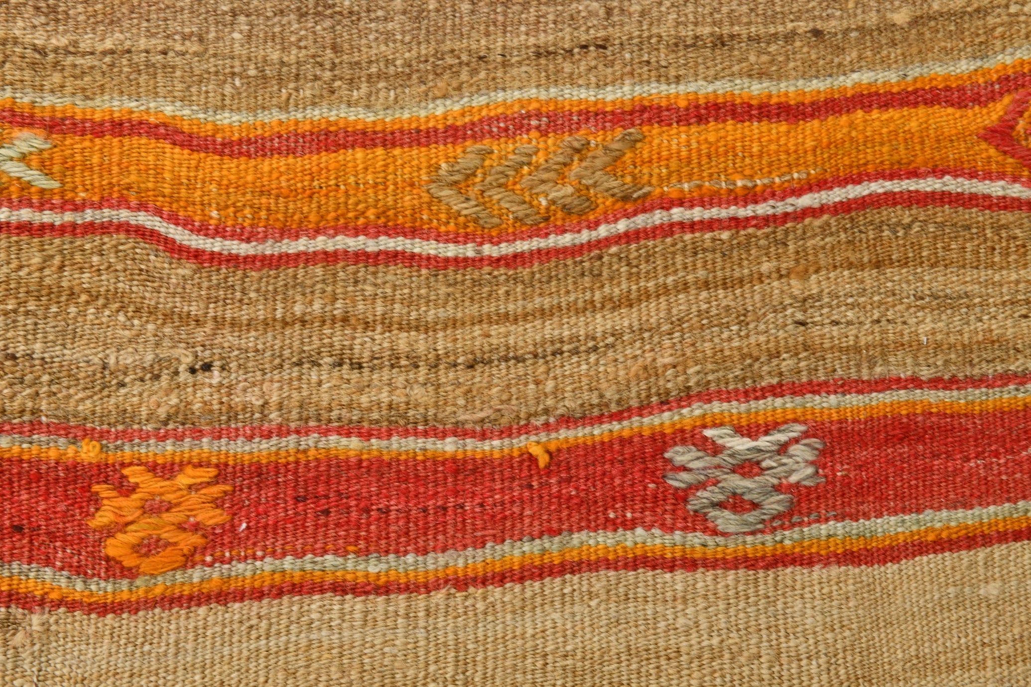 Vintage Tukish Kilim Anatolian Red Brown 5'1" x 6'7" ft