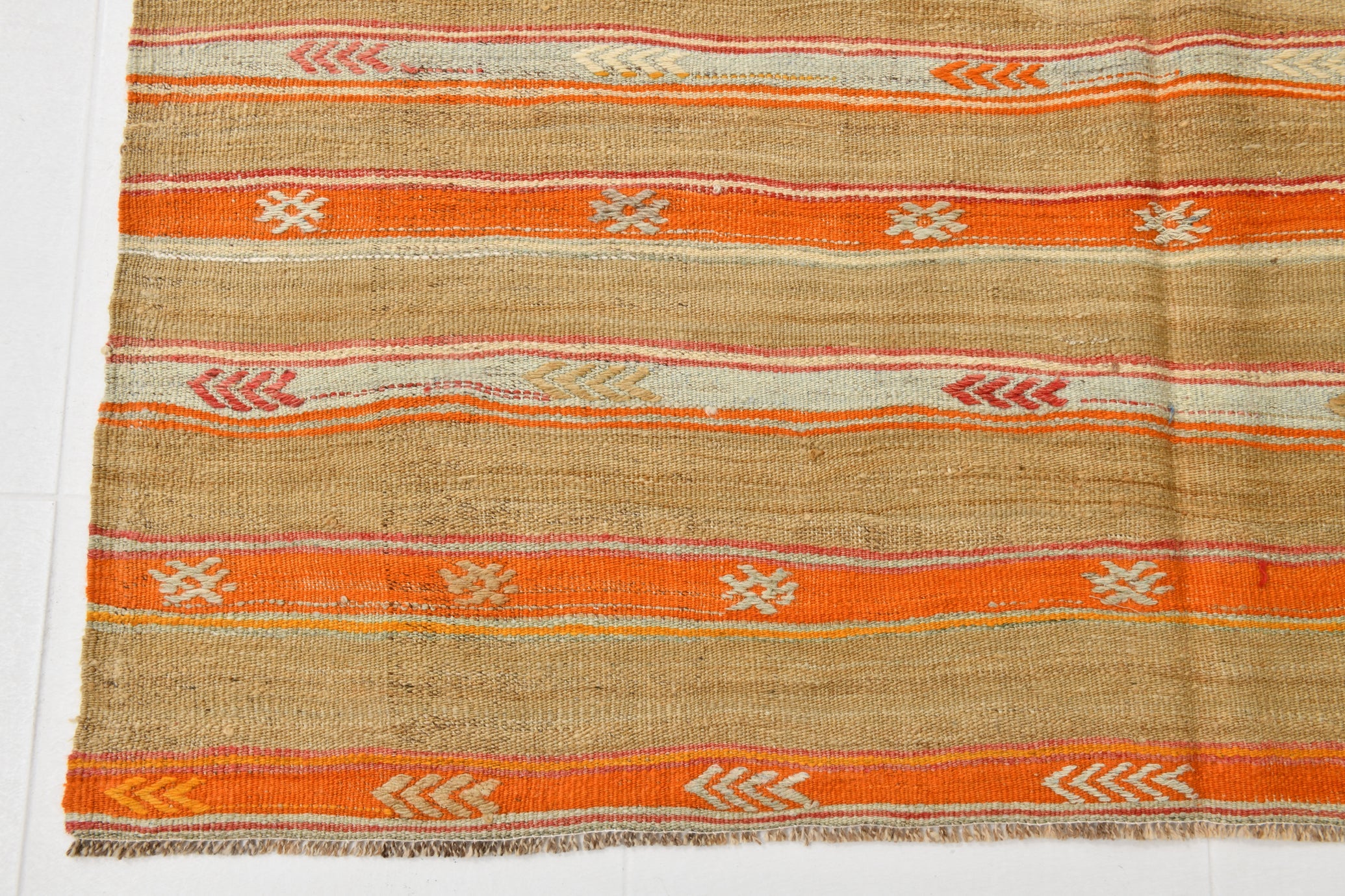 Vintage Tukish Kilim Anatolian Red Brown 5'1" x 6'7" ft