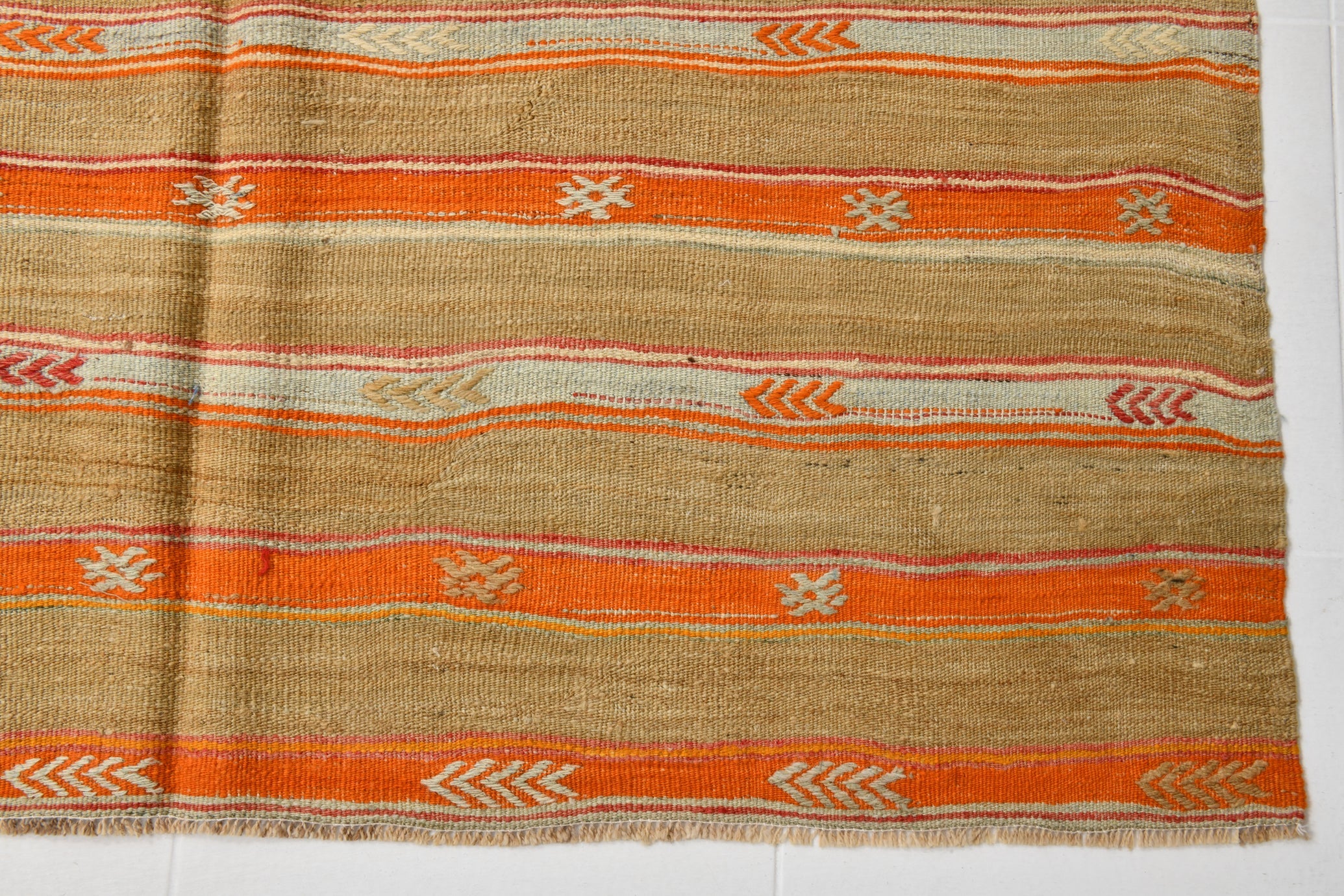 Vintage Tukish Kilim Anatolian Red Brown 5'1" x 6'7" ft