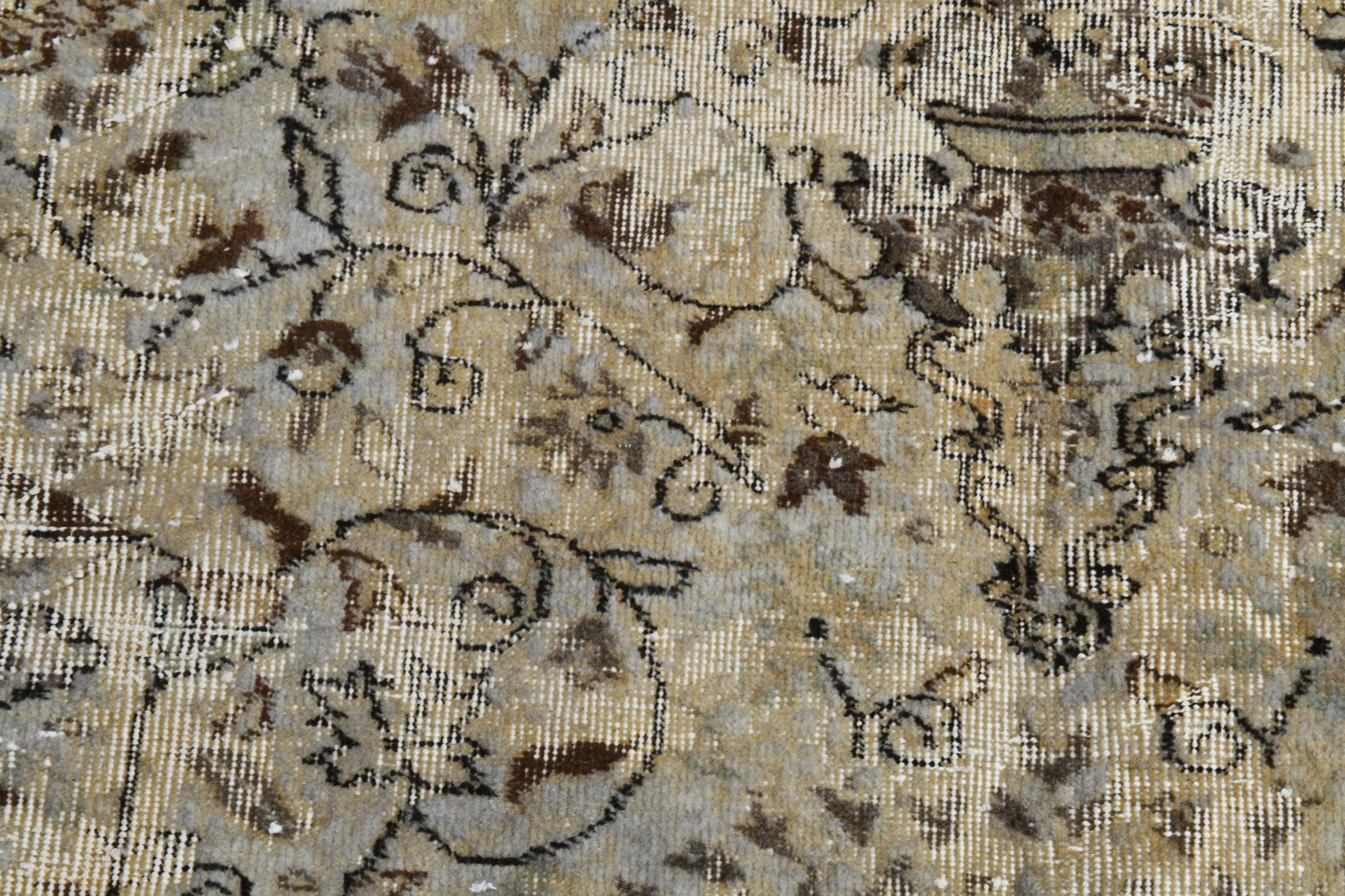 Close-up of an intricate patterned fabric with floral designs.