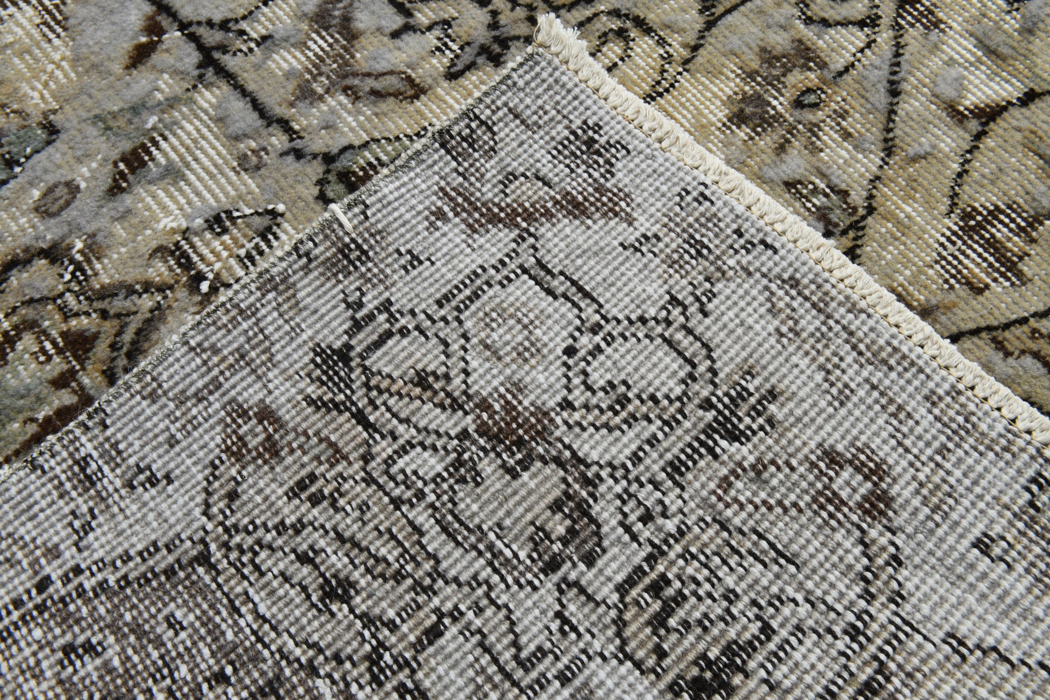 7x9 Gray Vintage Turkish Rug | Distressed Persian