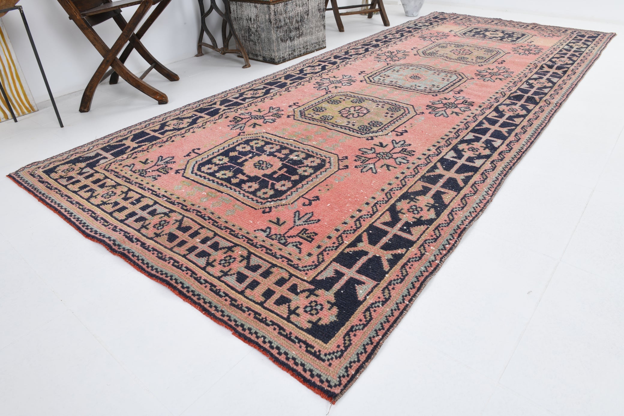 Turkish Vintage Rug  4'7" x 11'1" ft