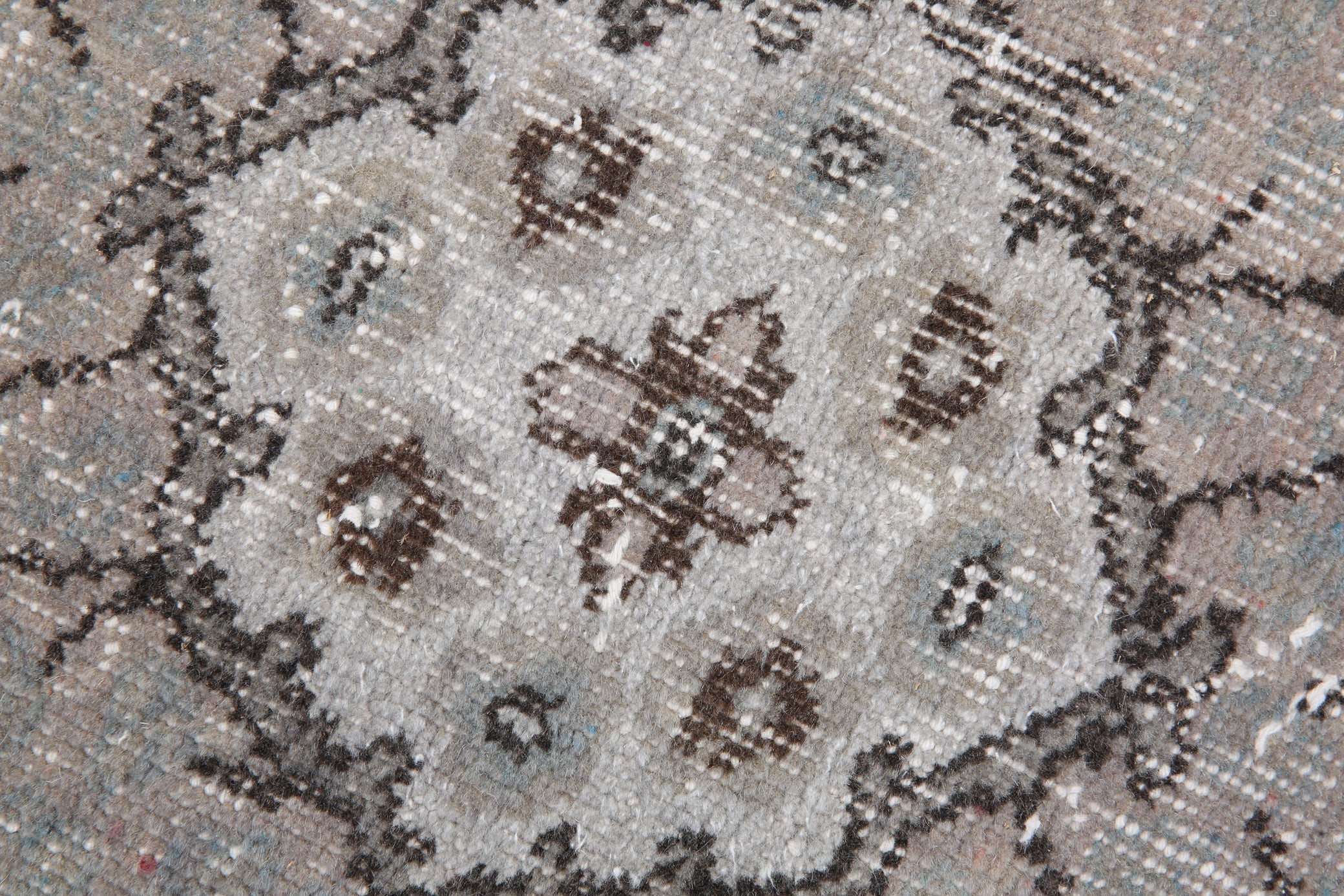 Distressed Vintage Turkish Area Rug with Floral Design 3'10" x 6'10" ft,Black