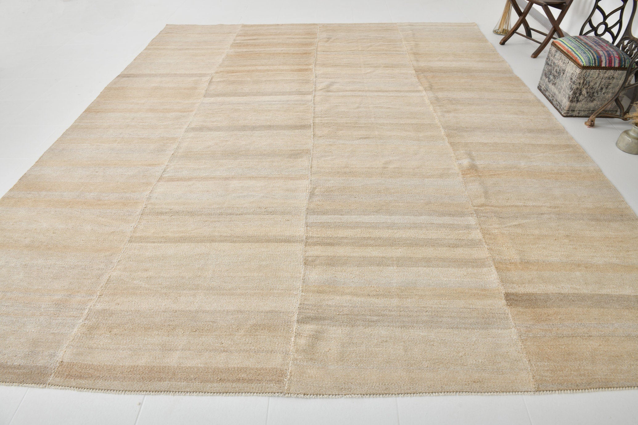 Modern Hemp Kilim 10'5" x 12'10" ft