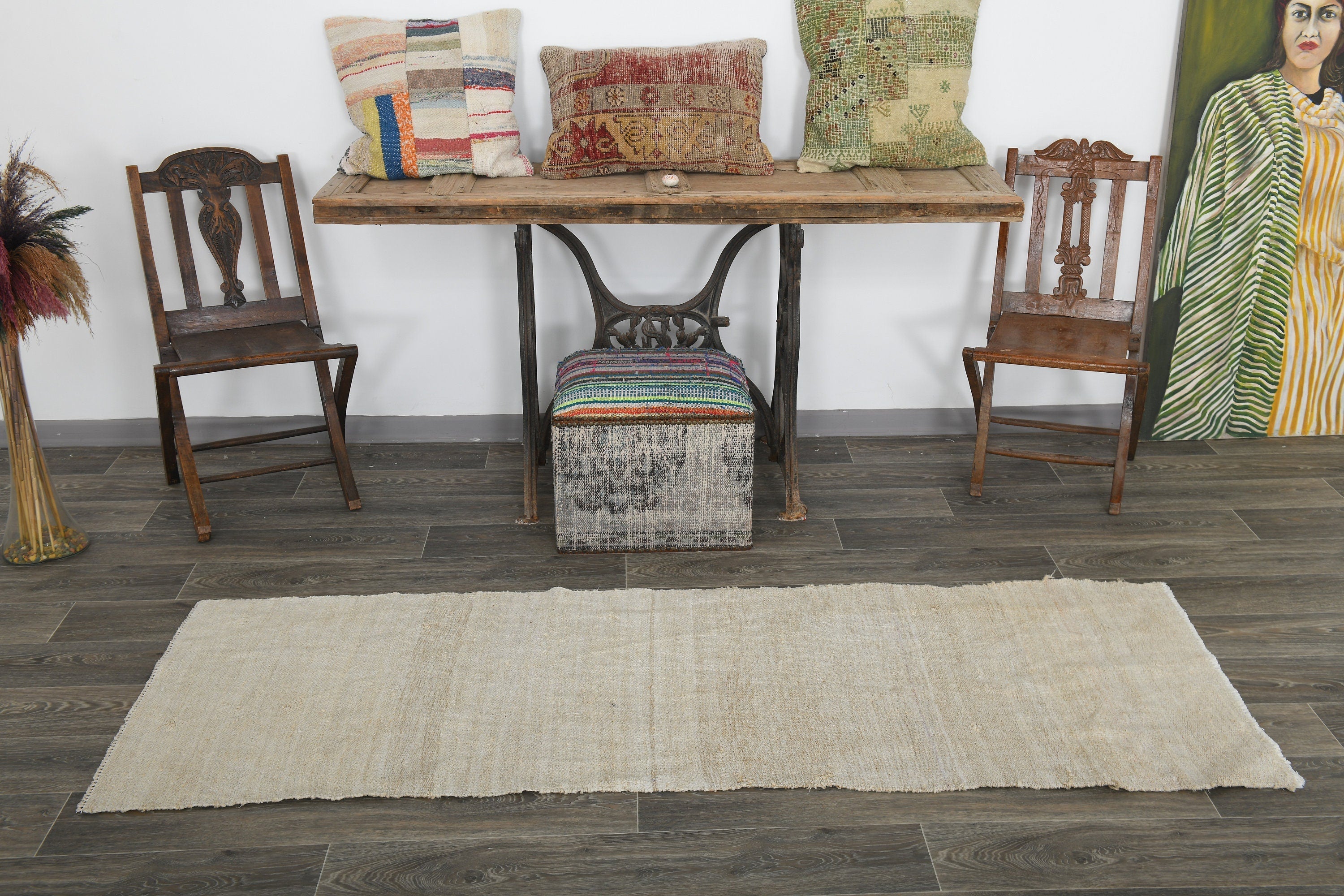 Modern Hemp Kilim 2’4’’ x 6’11’’ ft