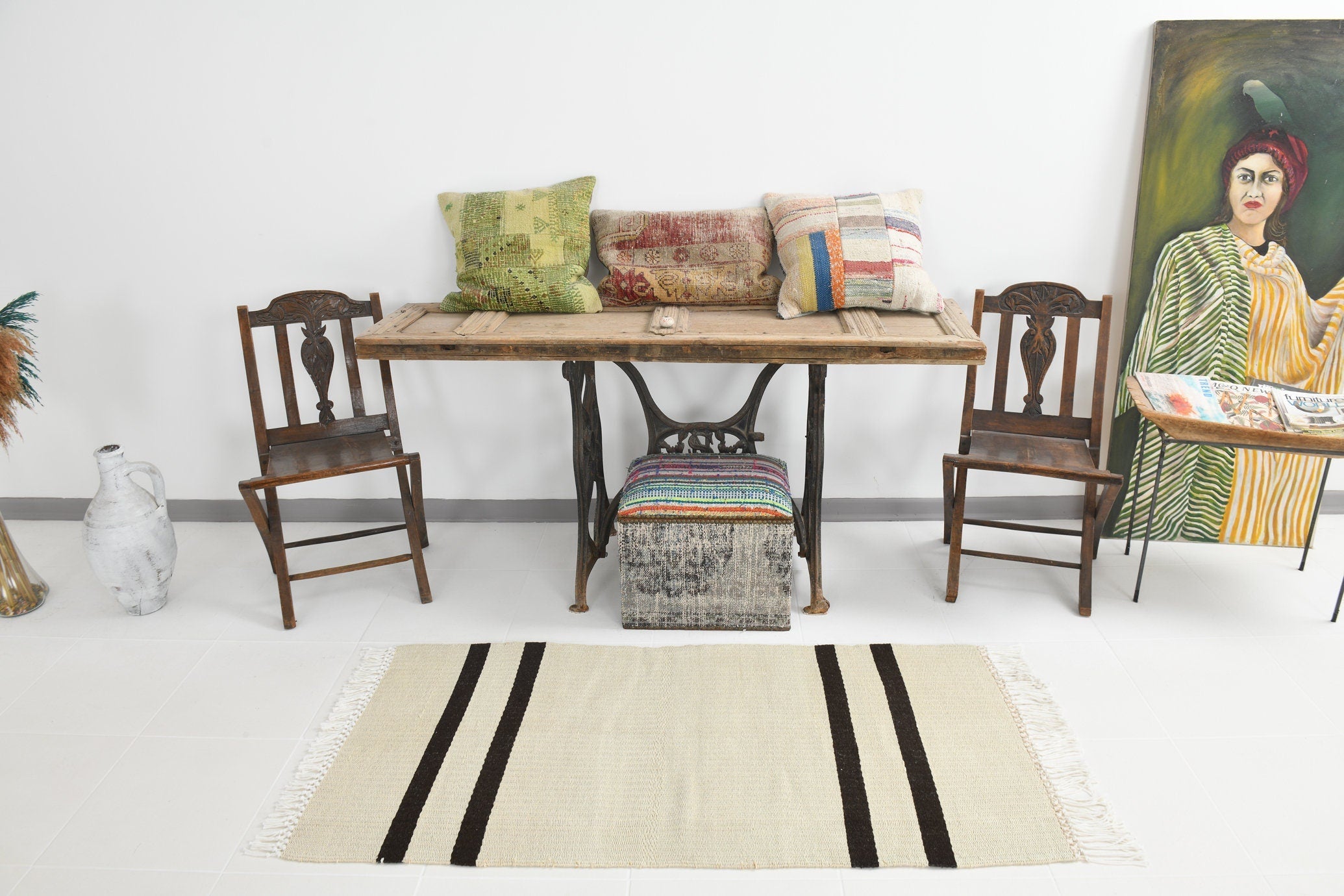Modern Hemp Kilim 2'6" x 5'1" ft