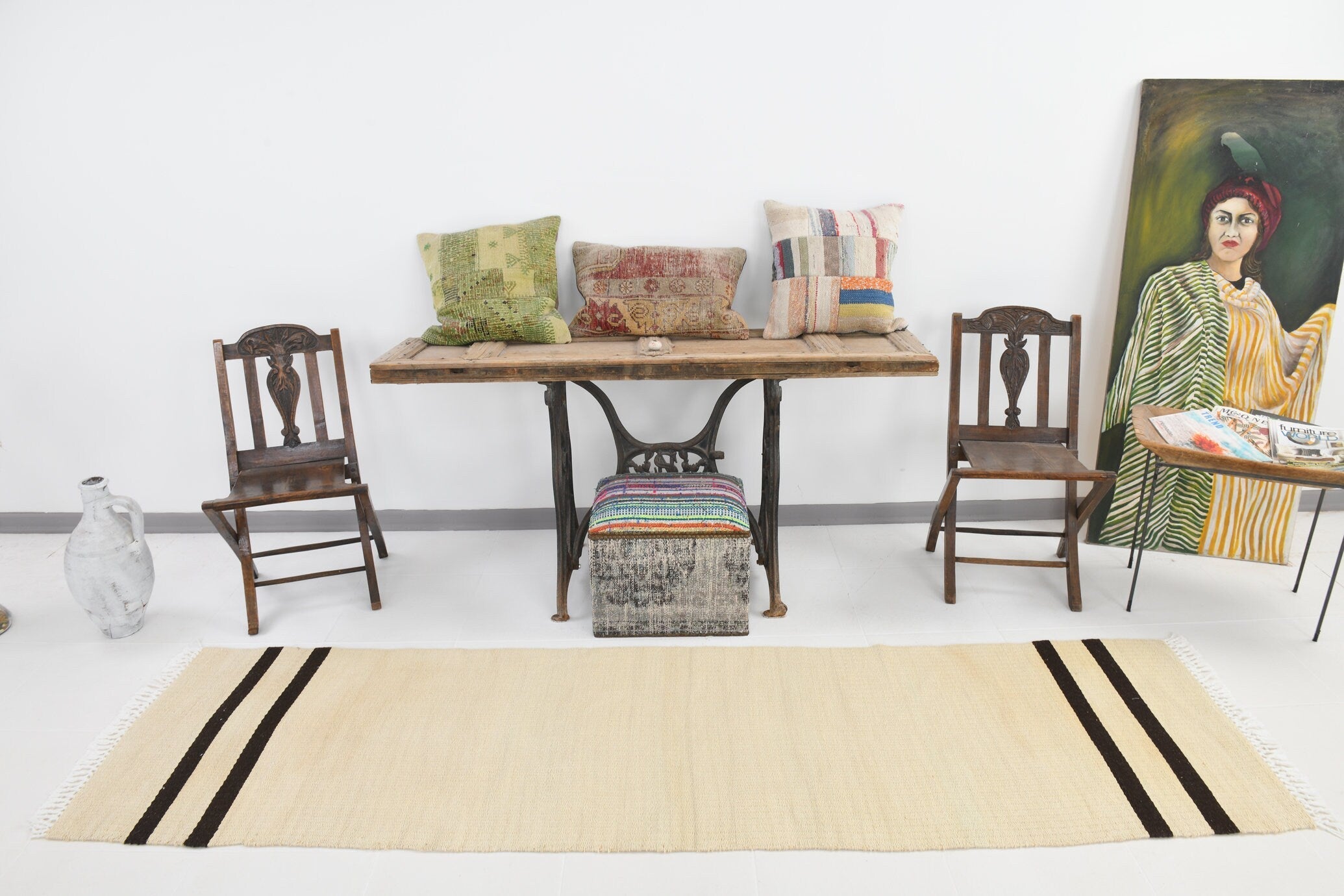 Modern Hemp Kilim 2'6" x 9'4" ft
