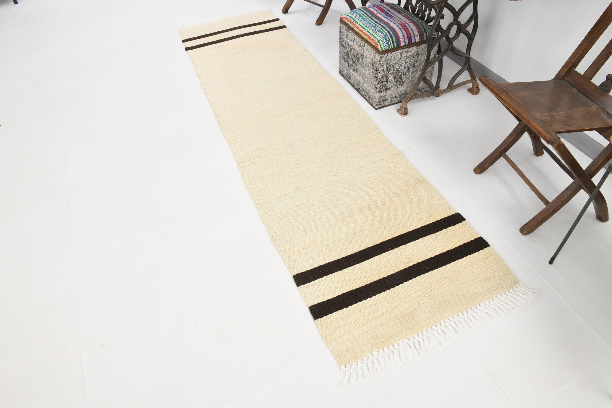 Modern Hemp Kilim 2'6" x 9'4" ft