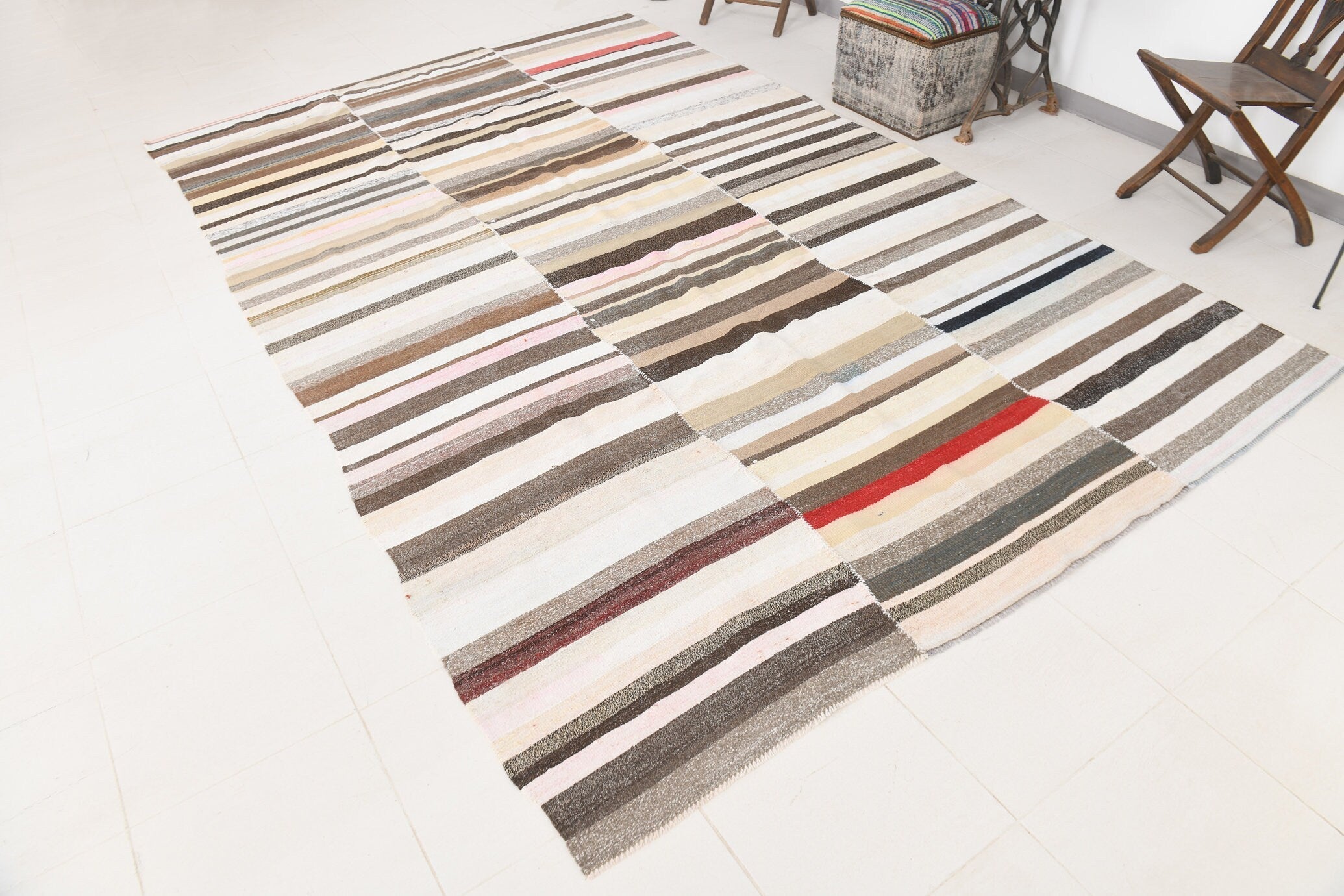 Modern Hemp Kilim 7’5’’ x 11’7’’ ft