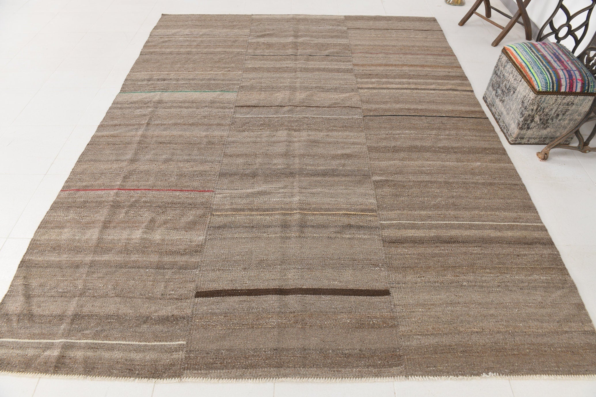 Modern Kilim Manzandaran 7'5" x 9'7" ft