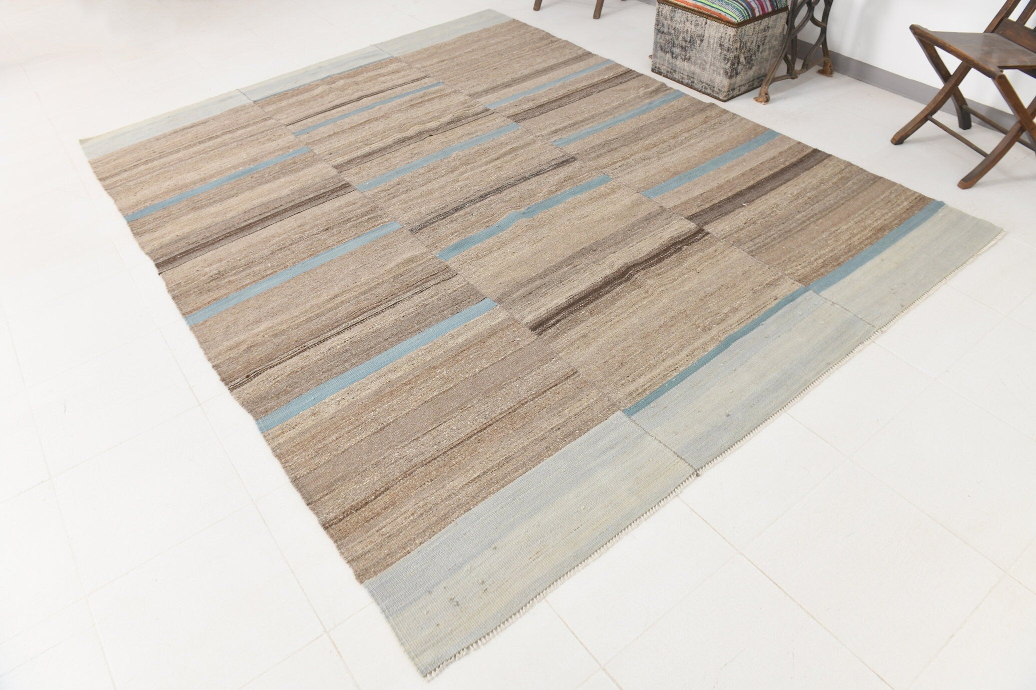 Modern Kilim Manzandaran 7'9" x 9'11" ft
