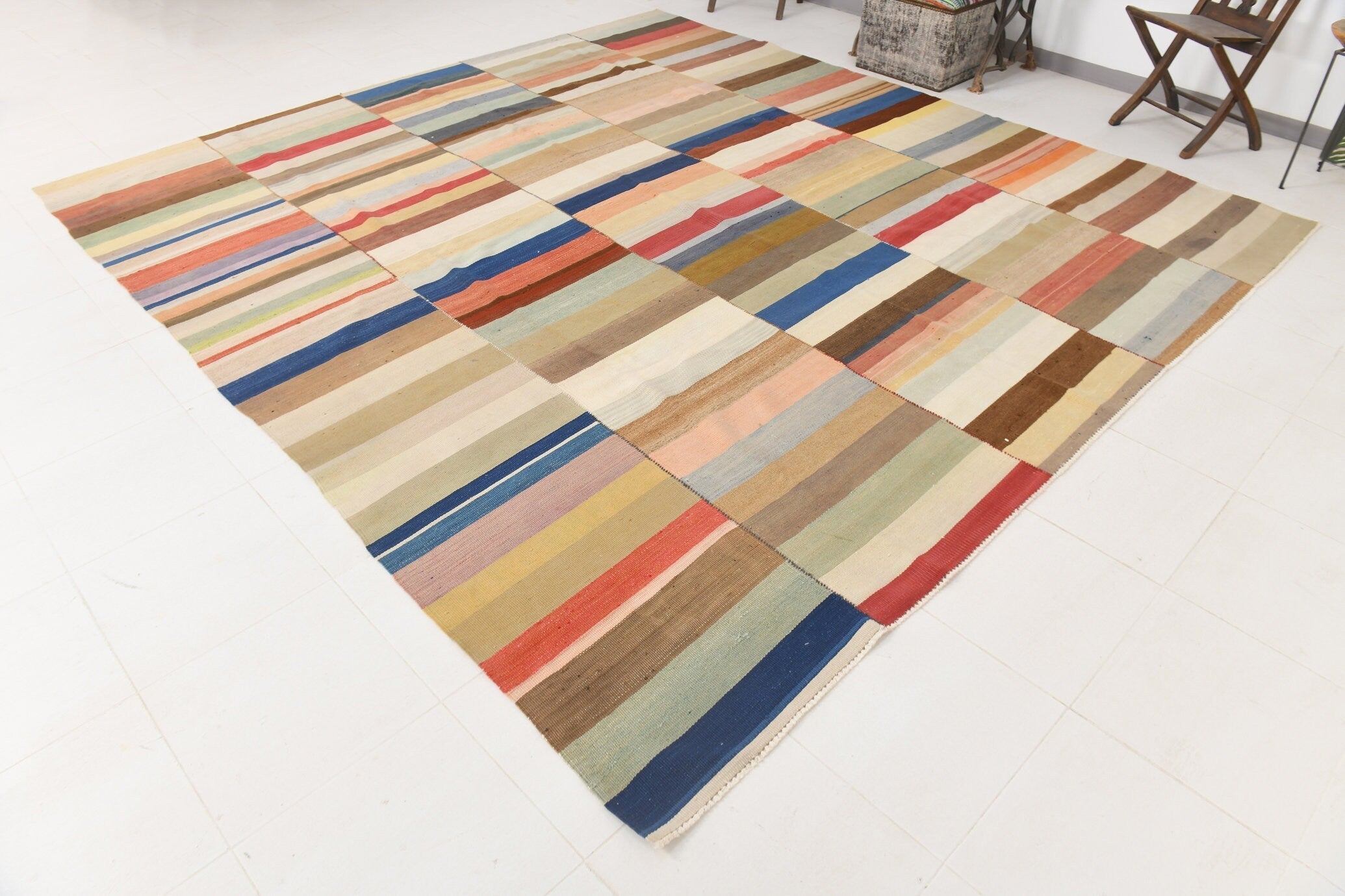 Modern Kilim Manzandaran 9'11" x 11'1" ft