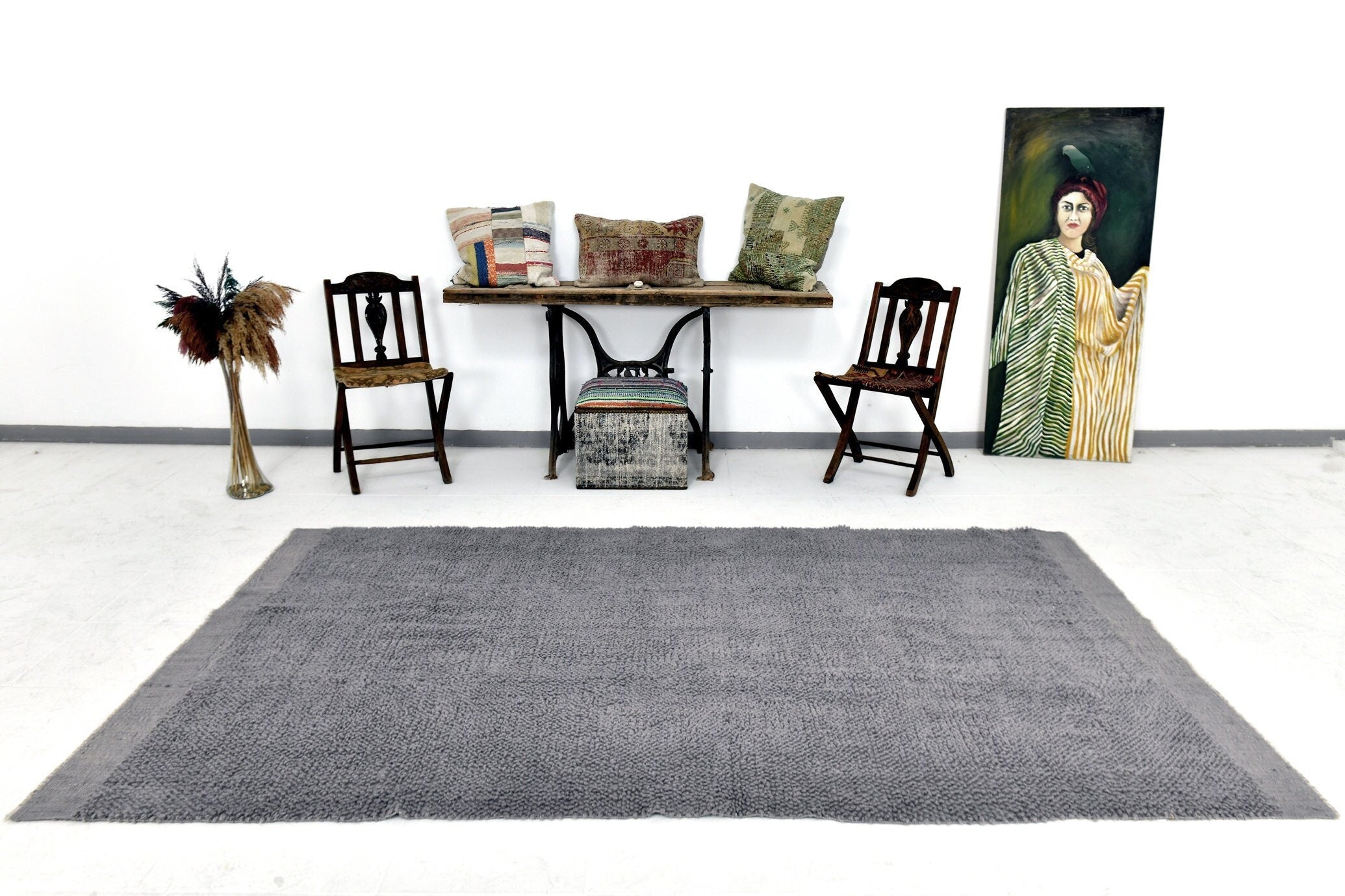 Modern Kilim Pompom 5'9" x 9'4" ft