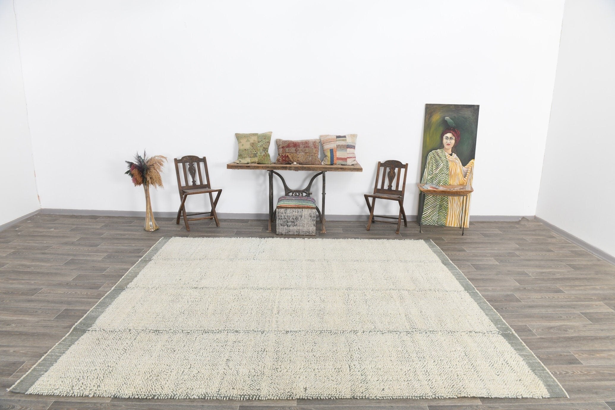 Modern Kilim Pompom 8’7’’ x 10’2’’ ft