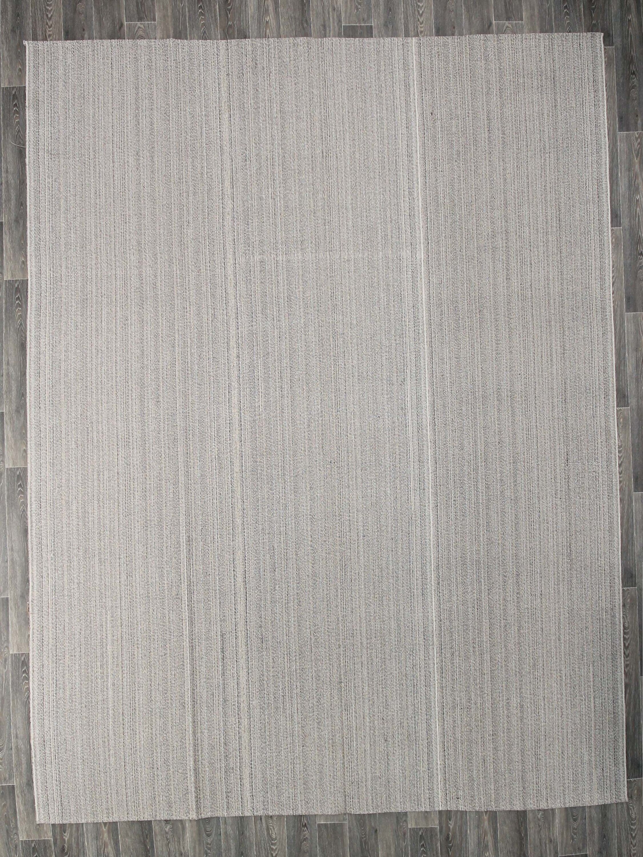 Turkish Flatweave Ethnic Rug 10’4’ x 13’7’ White Grey