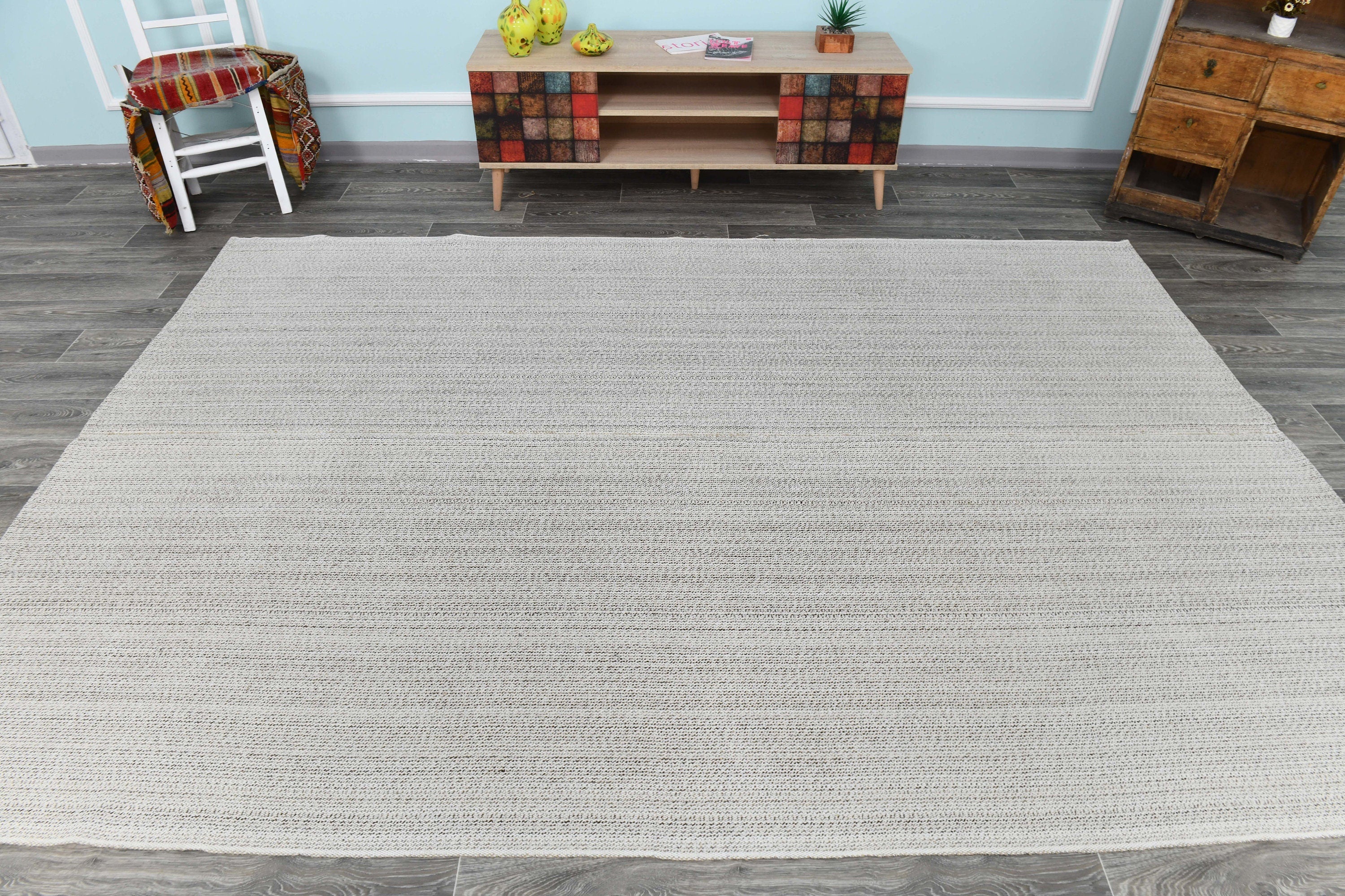 Turkish Flatweave Ethnic Rug 9’9’ x 6’10’