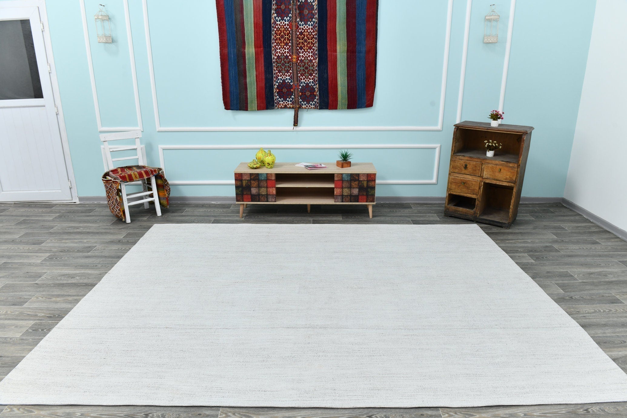 Turkish Flatweave Patchwork Rug 10’6’ x 7’10’