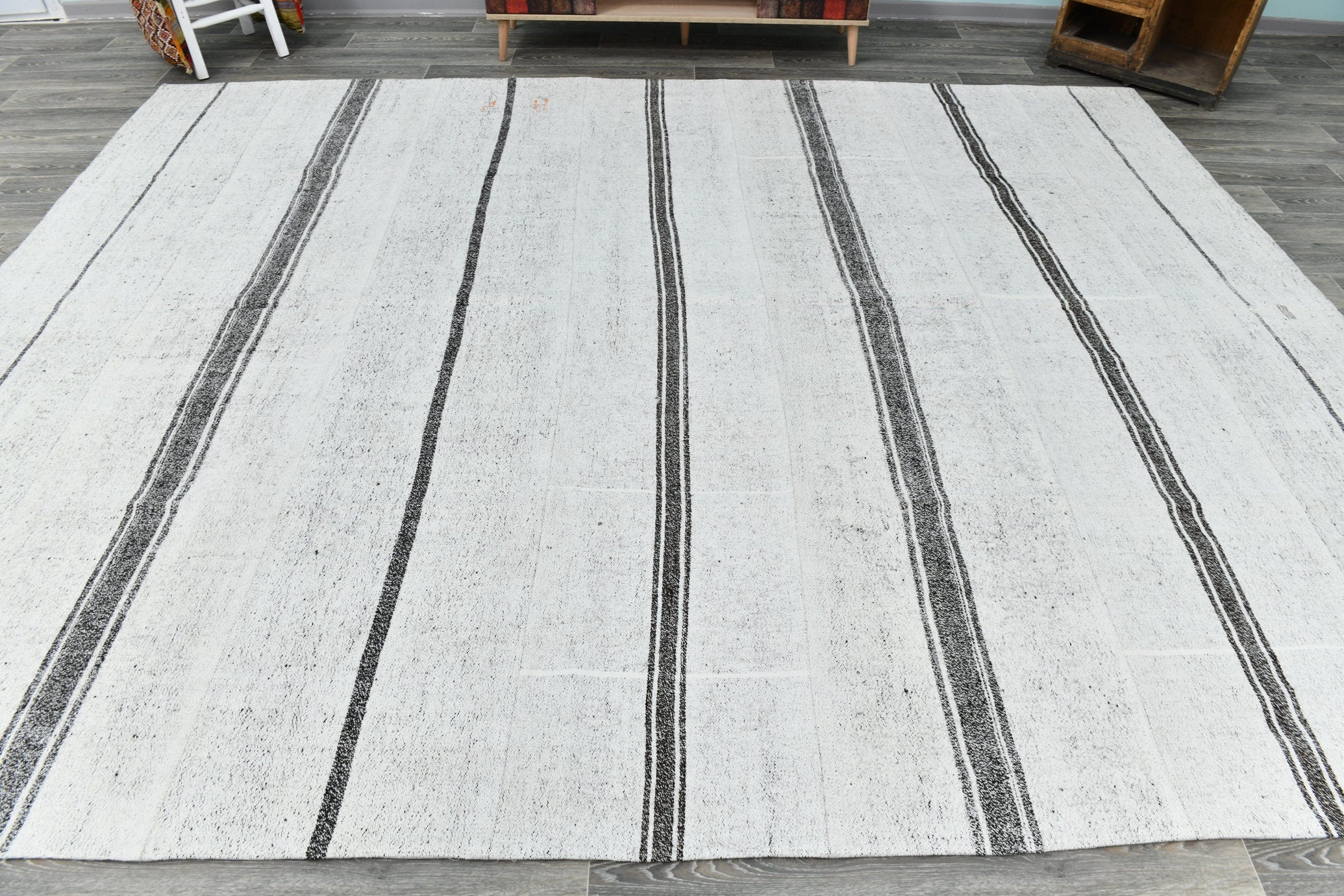Turkish Flatweave Patchwork Rug 9’2’ x 11’10’